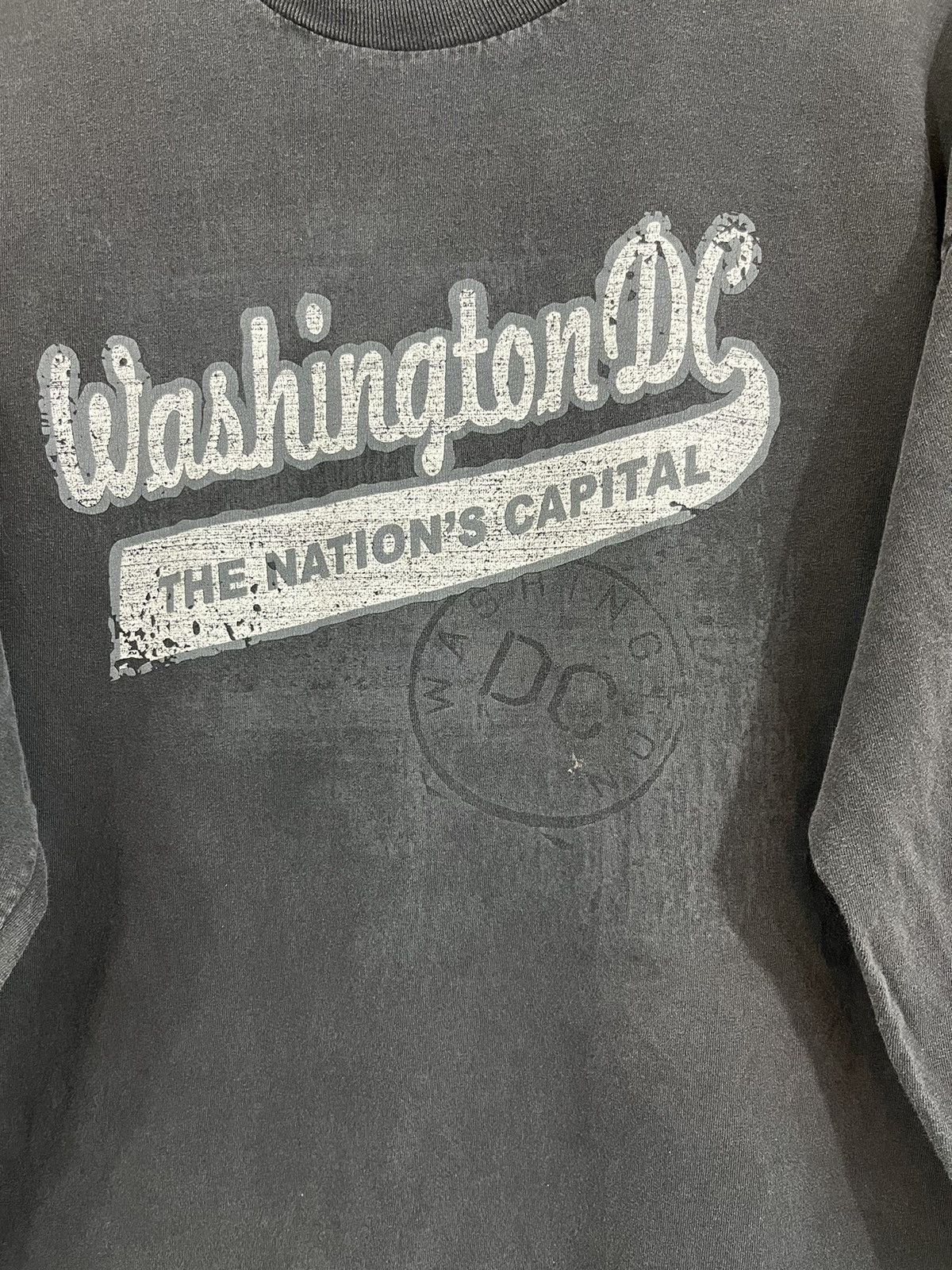 Vintage Sun Faded Washington DC Distressed Long Sleeve Size US XL / EU 56 / 4 - 4 Thumbnail