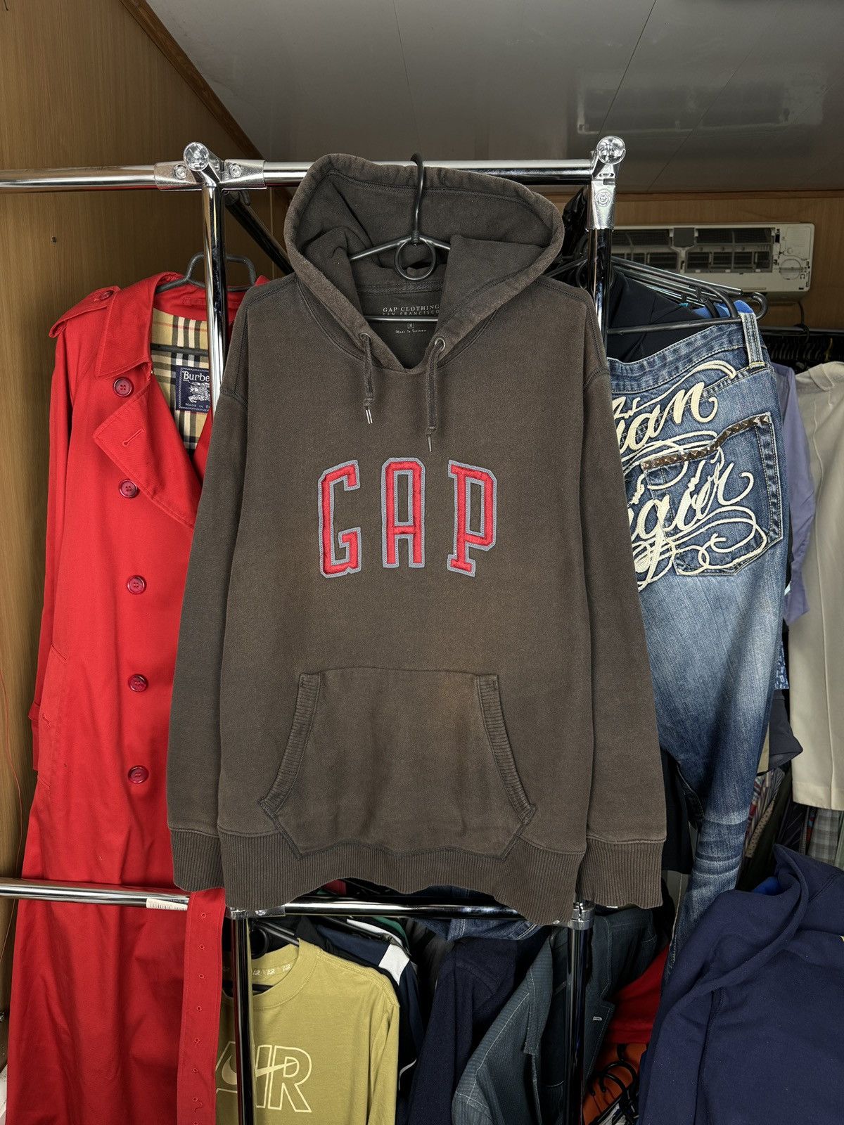 Gap × Vintage Mens Vintage Gap brown hoodie streetwear Size US M / EU 48-50 / 2 - 1 Thumbnail