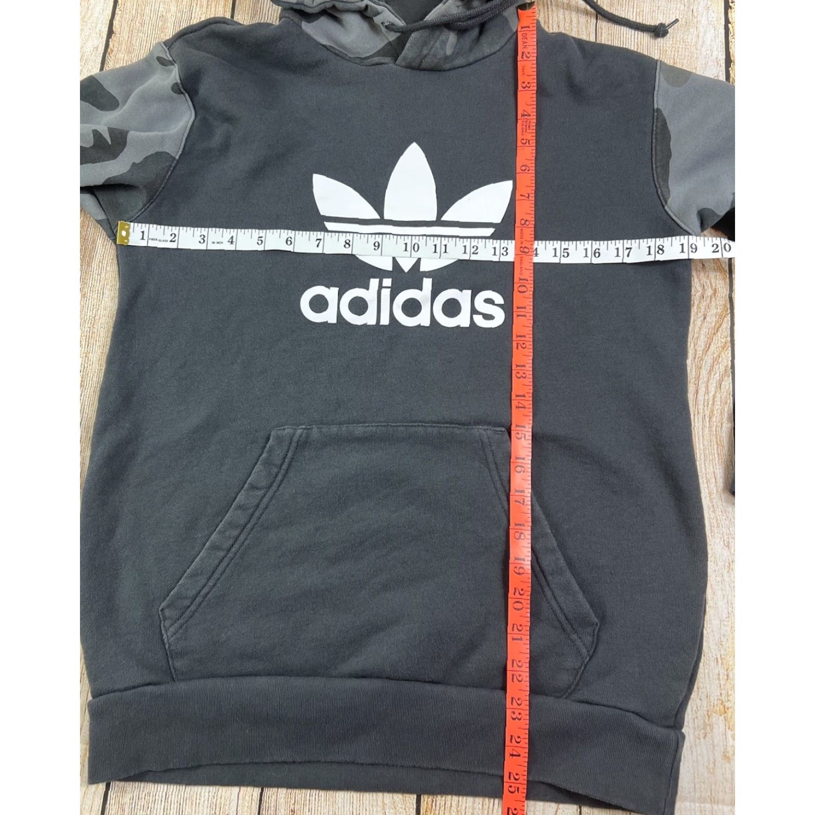 AMO Mens Adidas Originals Hoodie Sweatshirt Camouflage Trefoil Logo Grey Size S Size US S / EU 44-46 / 1 - 3 Thumbnail