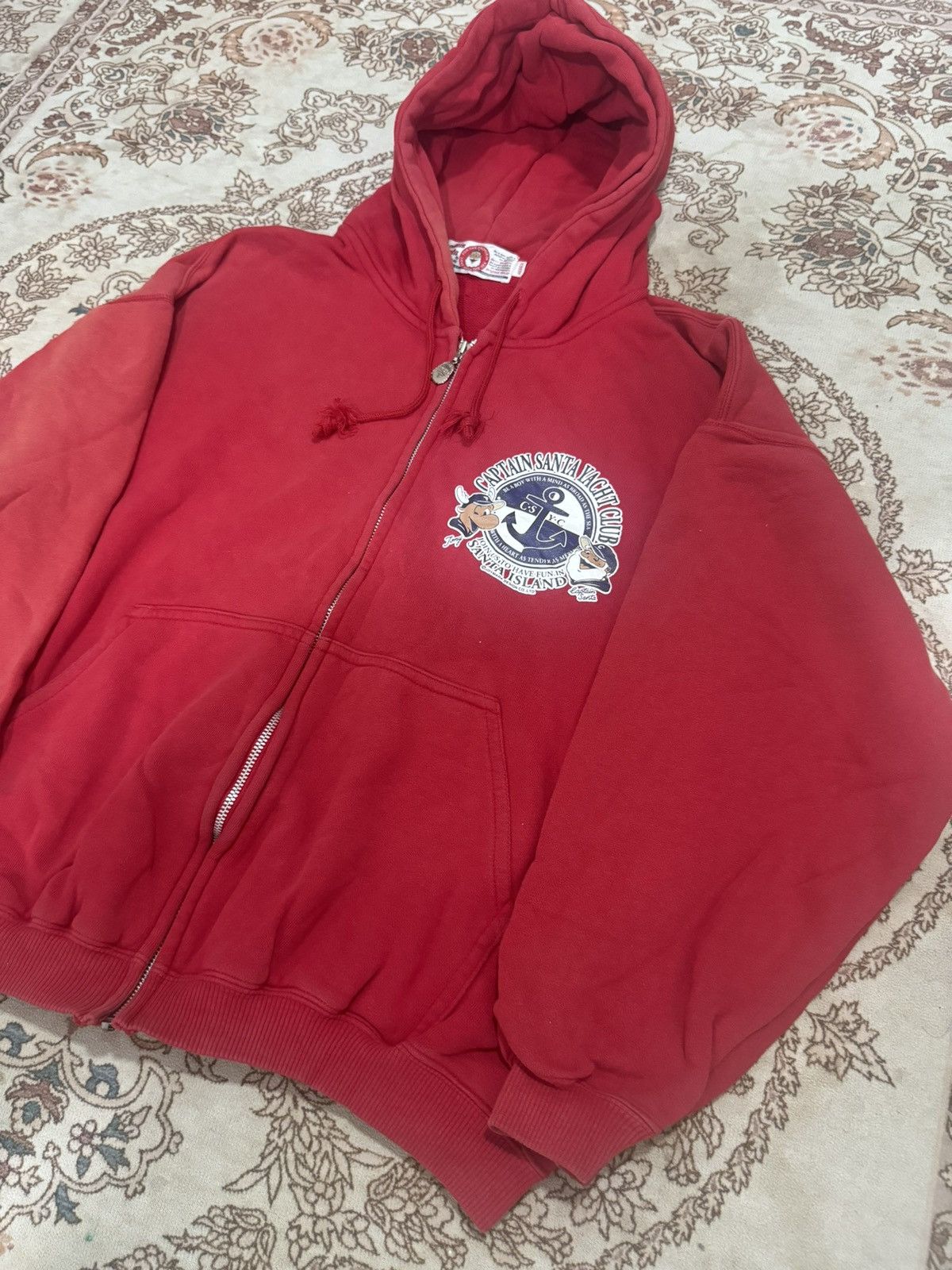 Captain Santors × Vintage Vintage Captain Santa Yatch Club Faded Zipper Hoodie Size US M / EU 48-50 / 2 - 5 Thumbnail