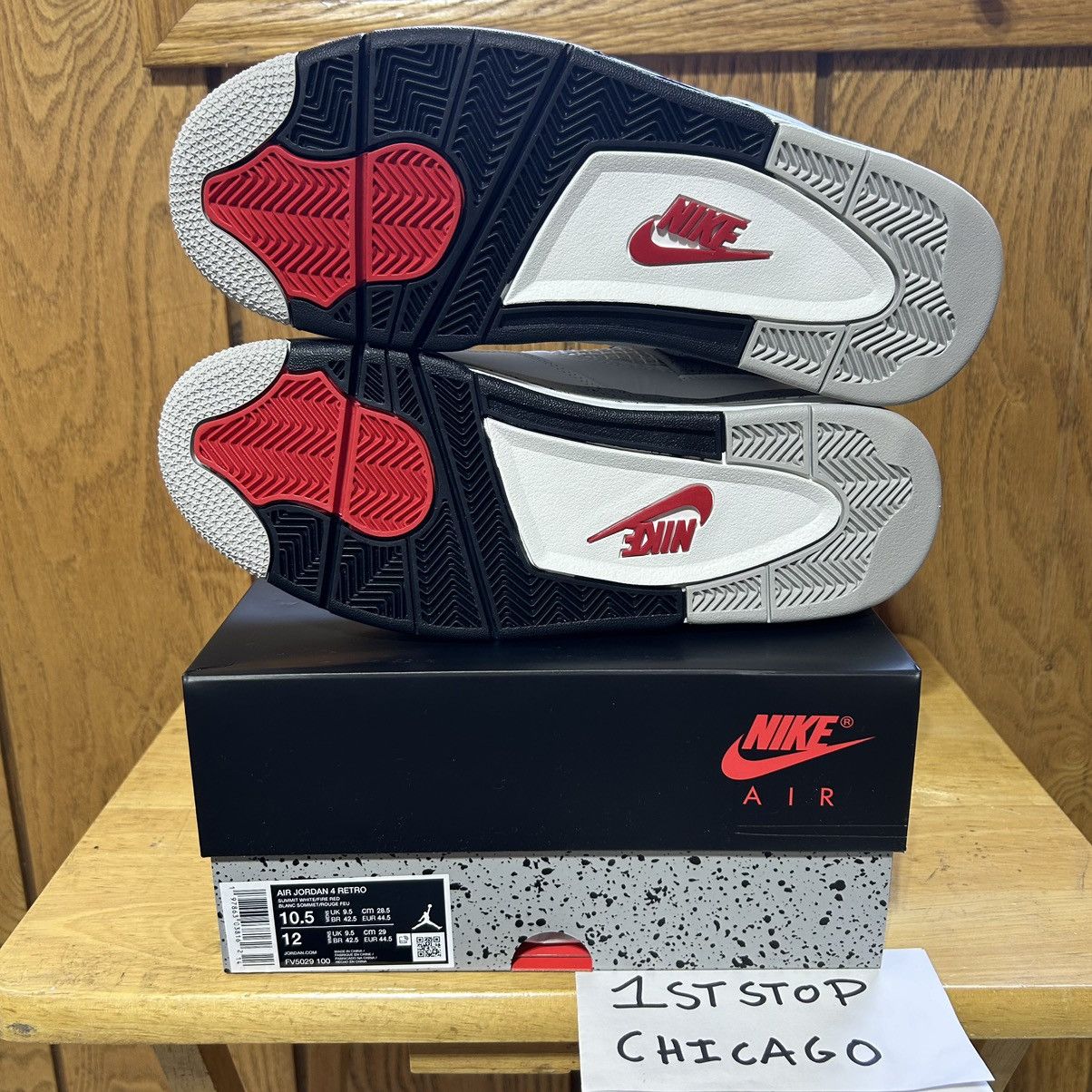 Jordan Brand × Nike Air Jordan 4 Retro OG White Cement 2025 Mens 10.5 FV5029-100 Size US 10.5 / EU 43-44 - 7 Thumbnail