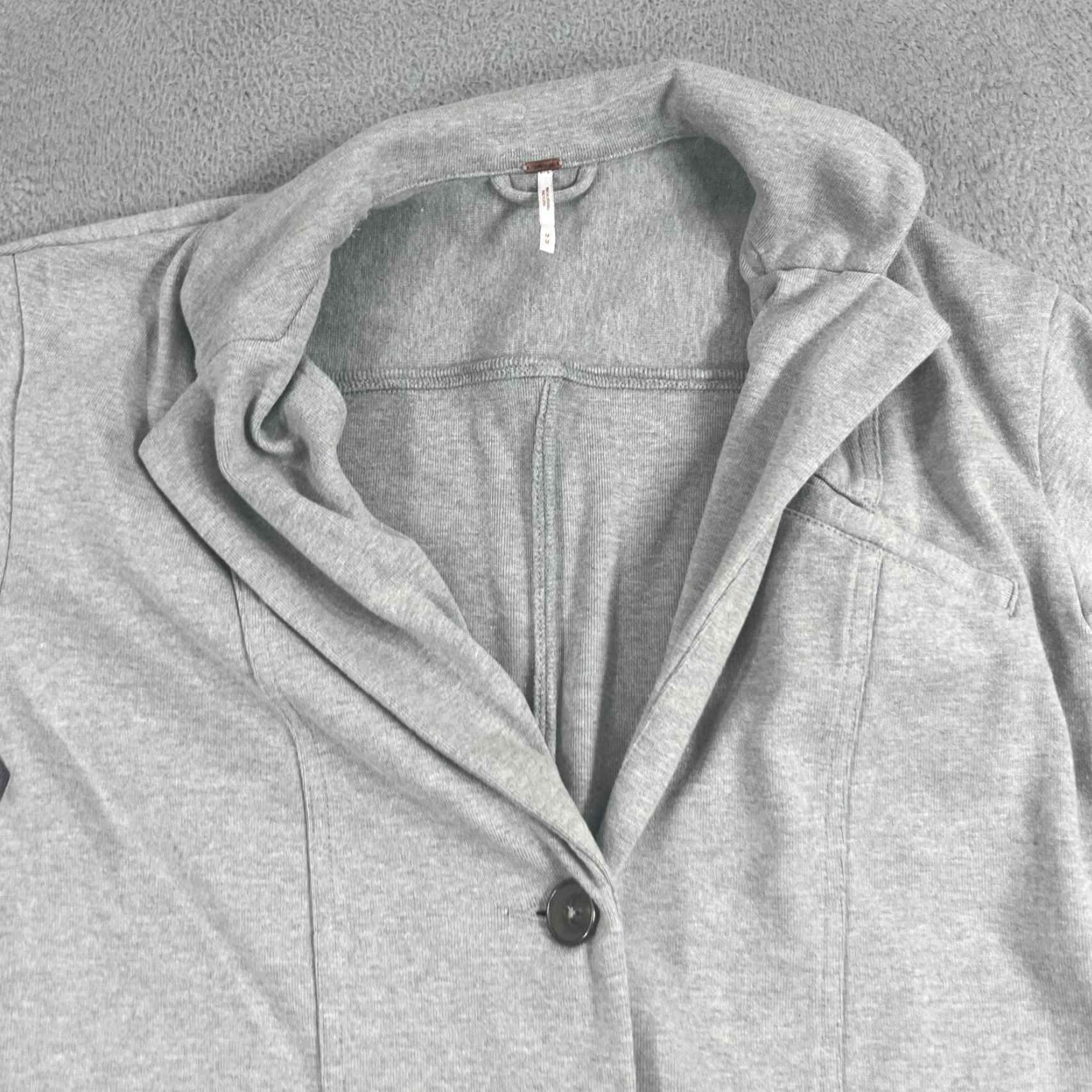 Free People VINTAGE Free People Blazer Womens Medium Overcoat 90s Oversized Gray Bohemian Utility Casual Size M / US 6-8 / IT 42-44 - 2 Thumbnail