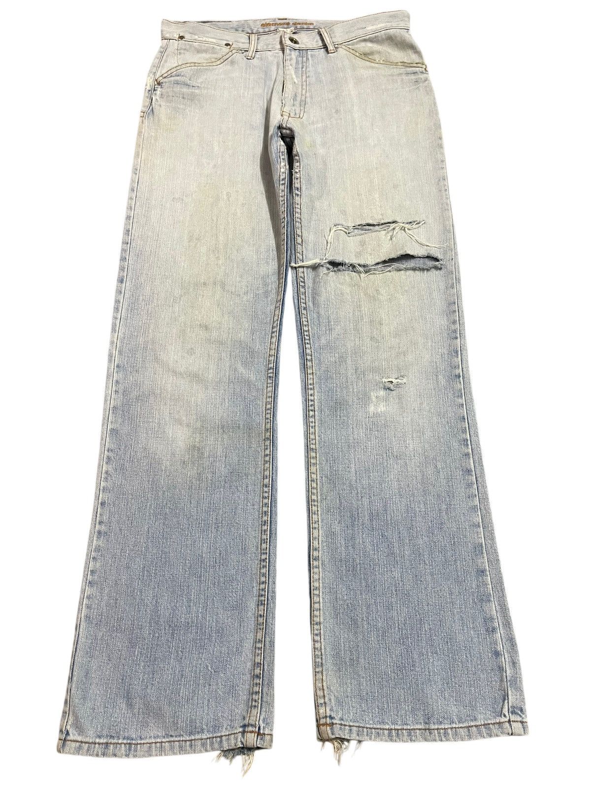 Element Vintage Element Blue Bleached Style Distressed Loose Jeans Size US 32 / EU 48 - 1 Thumbnail