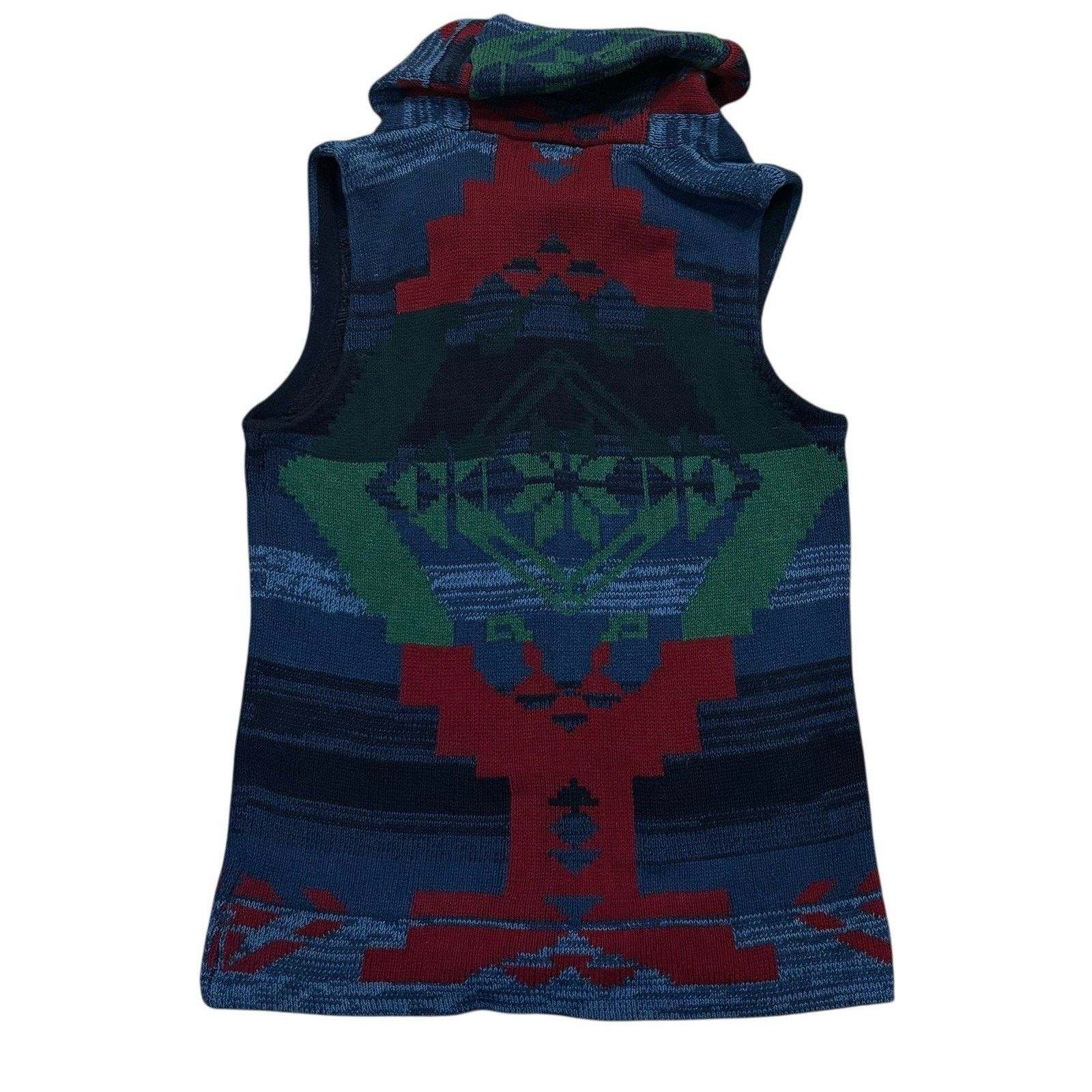 Chaps Vintage Chaps Denim Shawl Collar Aztec Sweater Vest Small Size S / US 4 / IT 40 - 5 Thumbnail