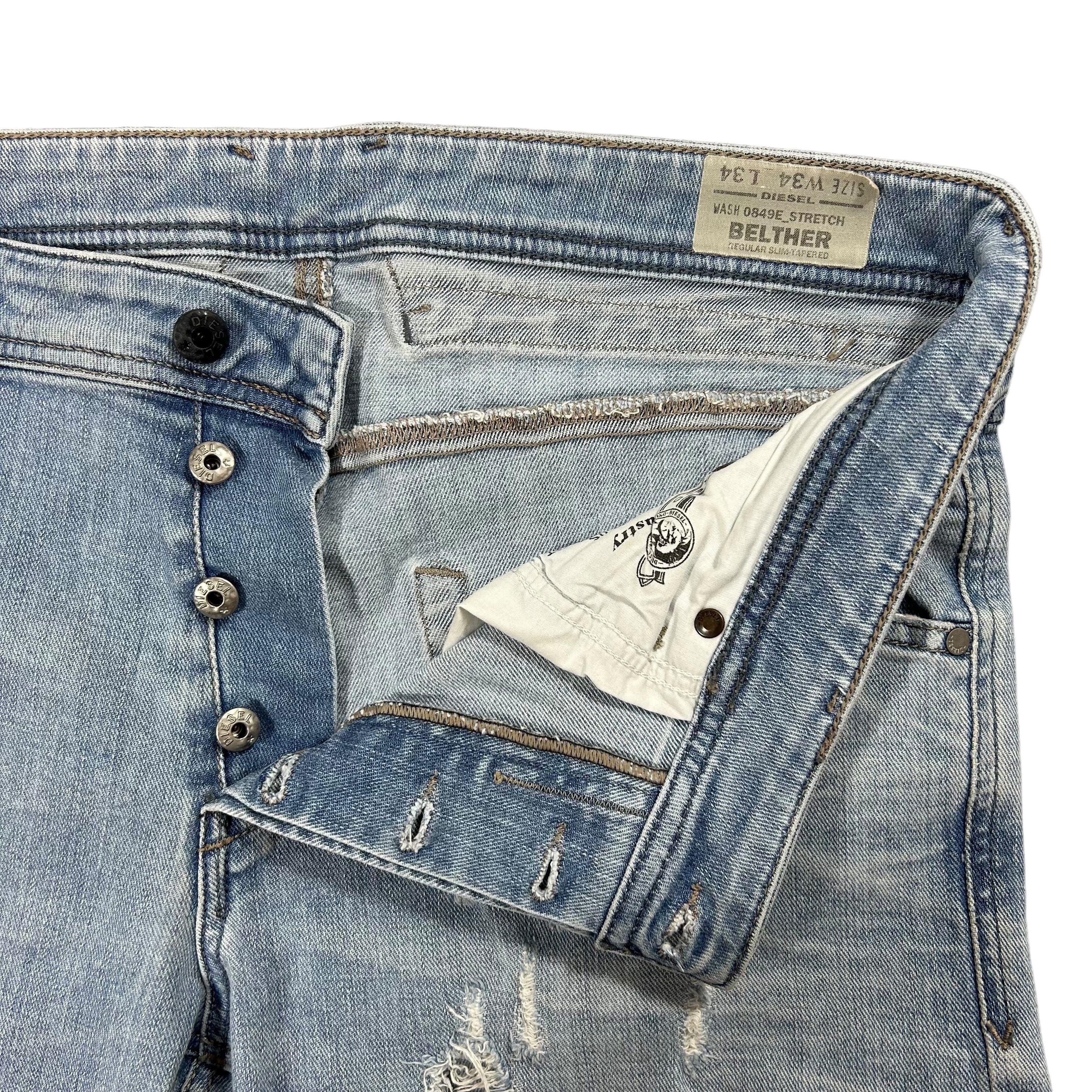 Diesel Diesel Belther Regular Slim Tapered Blue Denim Jeans W34L34 Size US 34 / EU 50 - 5 Thumbnail