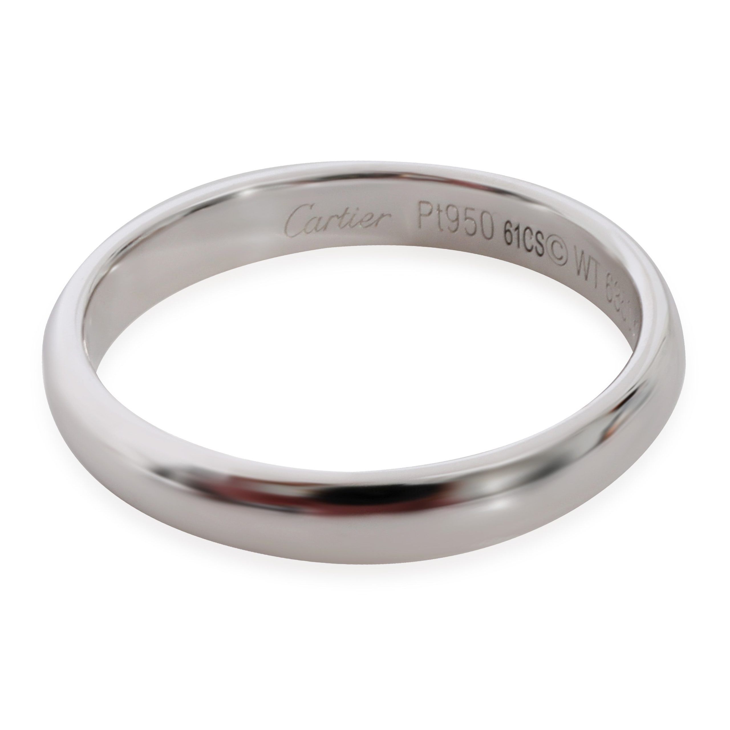 image of Cartier 1895 Wedding Band In Platinum in Silver, Women's