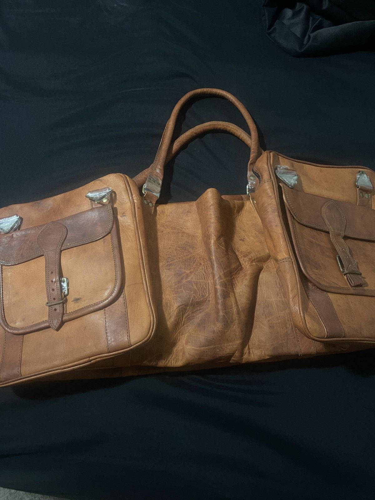 Other Vintage-Style Leather Travel Duffel/Weekender Bag Size ONE SIZE - 4 Thumbnail