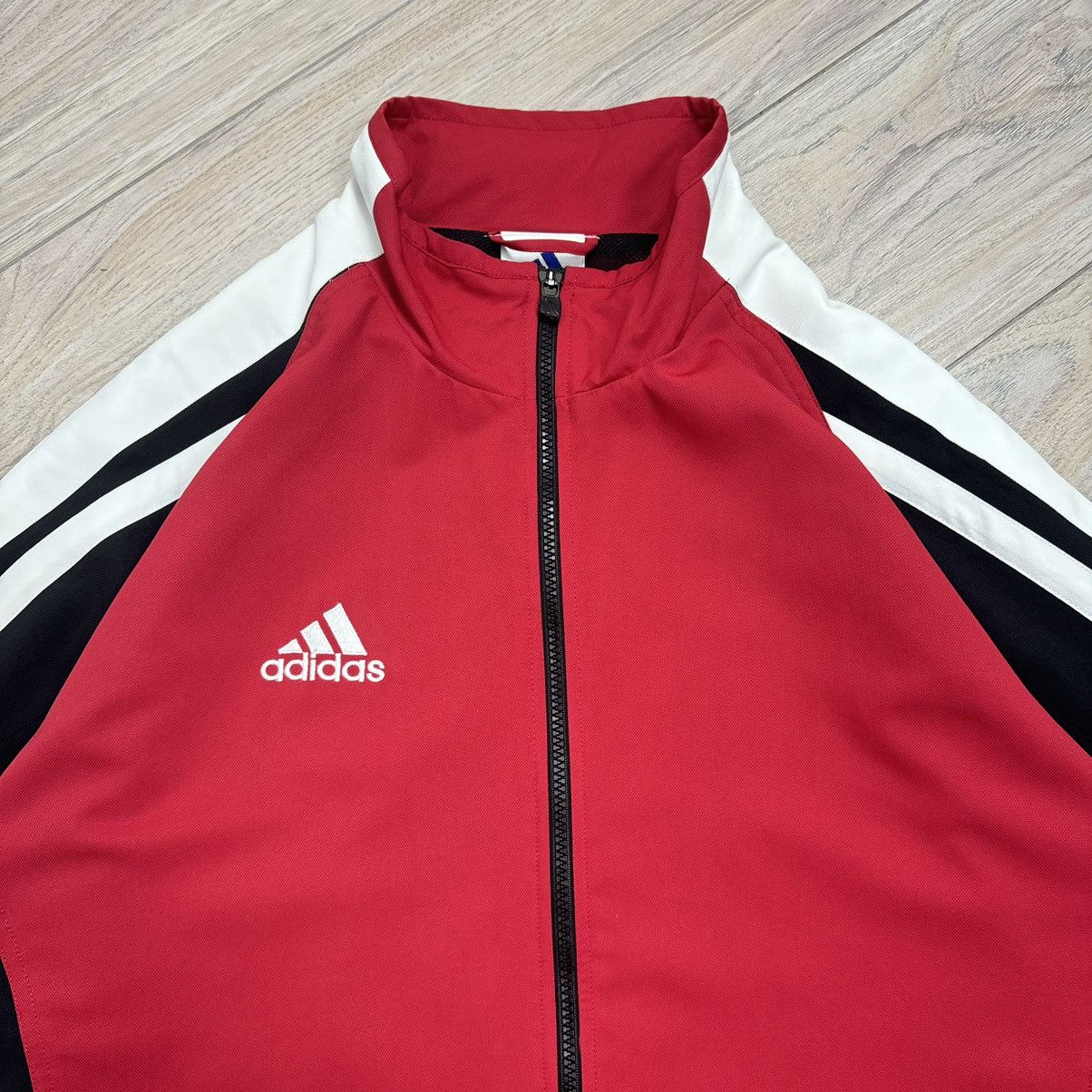 Adidas Vintage Y2K Adidas Sports 3 Stripes Track Jacket Red/Black Size US L / EU 52-54 / 3 - 5 Thumbnail