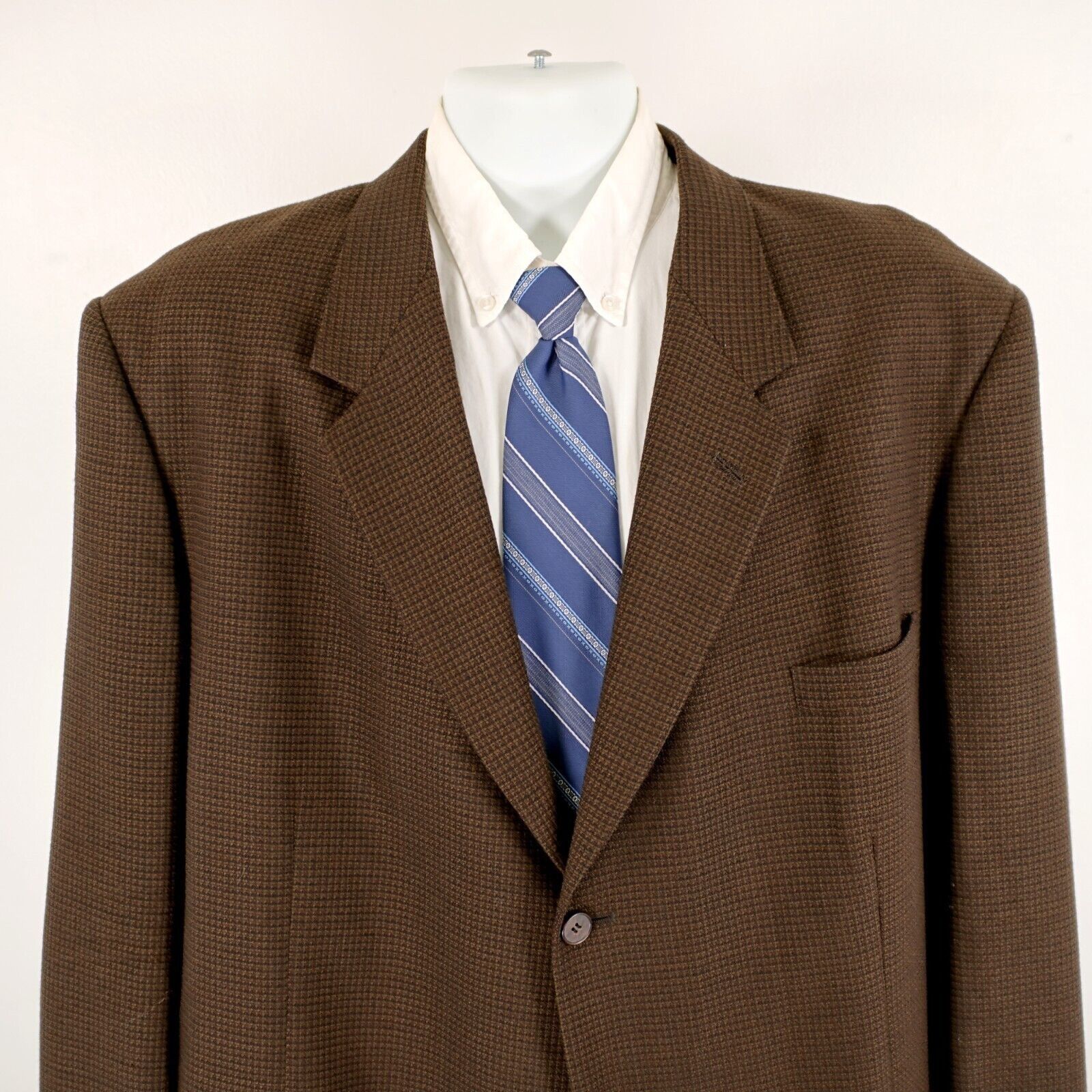 Pierre Cardin Pierre Cardin Tweed Texutured Wool Brown Green Black Check 4 Size 48L - 1 Thumbnail