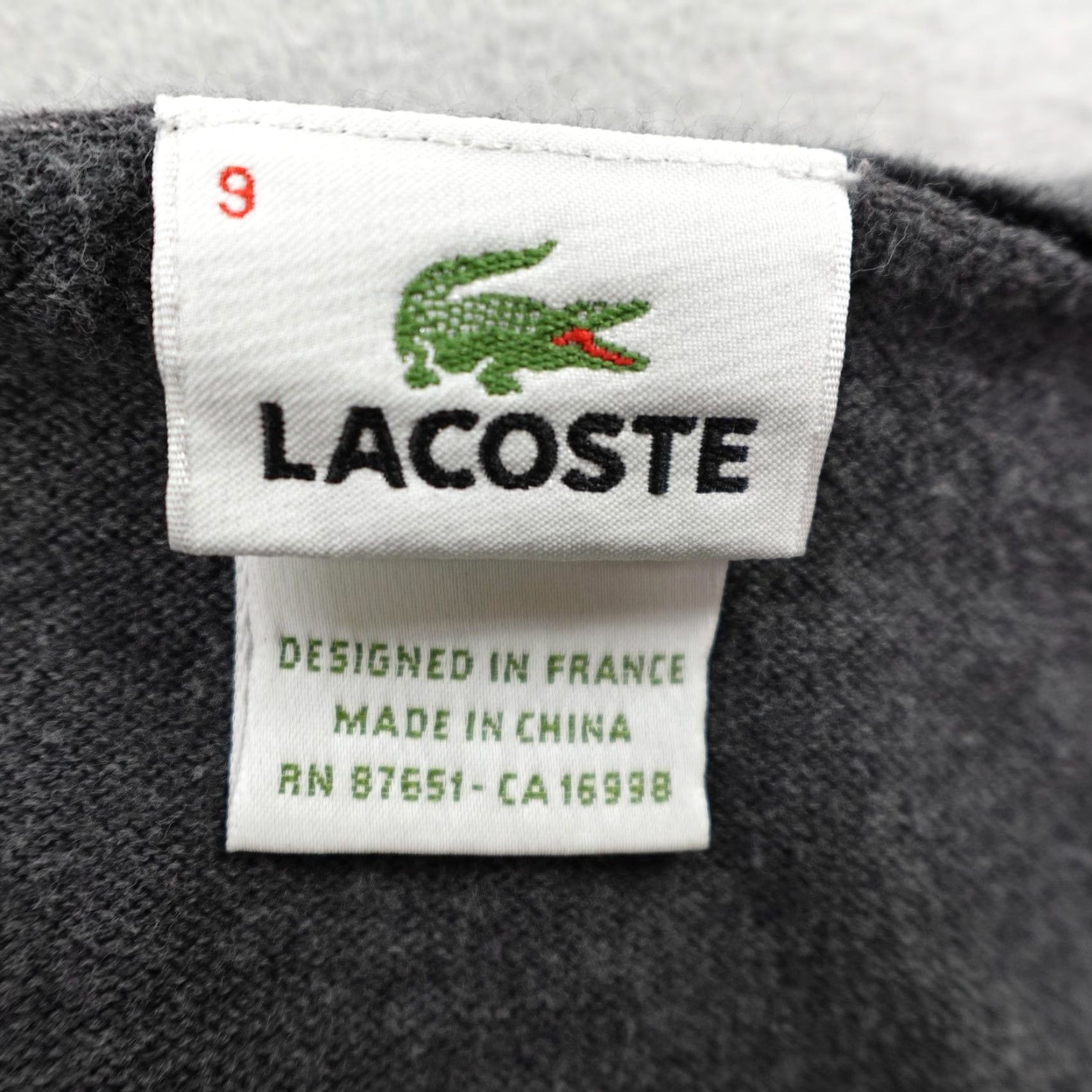 Lacoste Lacoste Sweater Mens XL V-Neck Pullover Knit Gray Crocodile Logo Classic Preppy Casual Knitwear (Adult) Size US XL / EU 56 / 4 - 7 Thumbnail