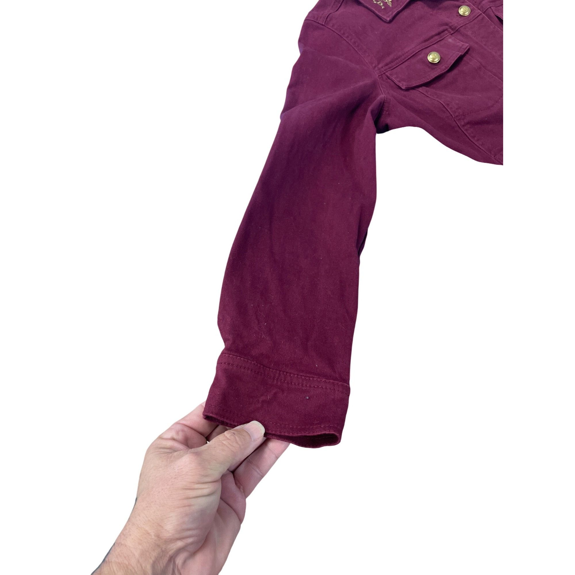 Denim & Co. Denim Co. Womens Red Embroidered Gold Buttons Denim Jacket S Size S / US 4 / IT 40 - 4 Thumbnail