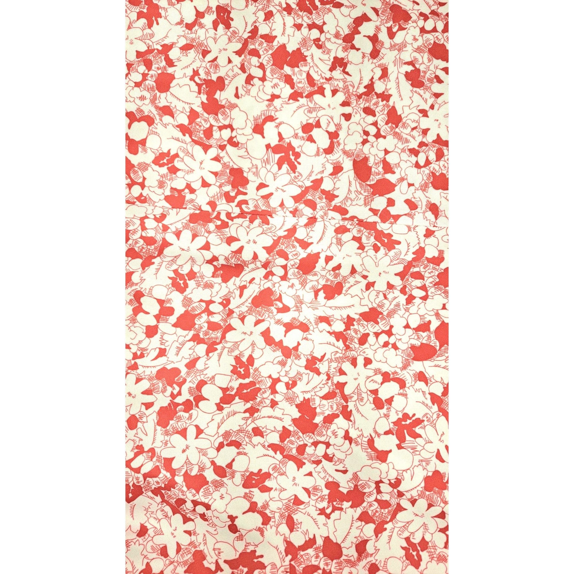 Handmade Vintage Red White Floral Short Sleeve Women Top Handmade 70s Size L / US 10 / IT 46 - 4 Thumbnail