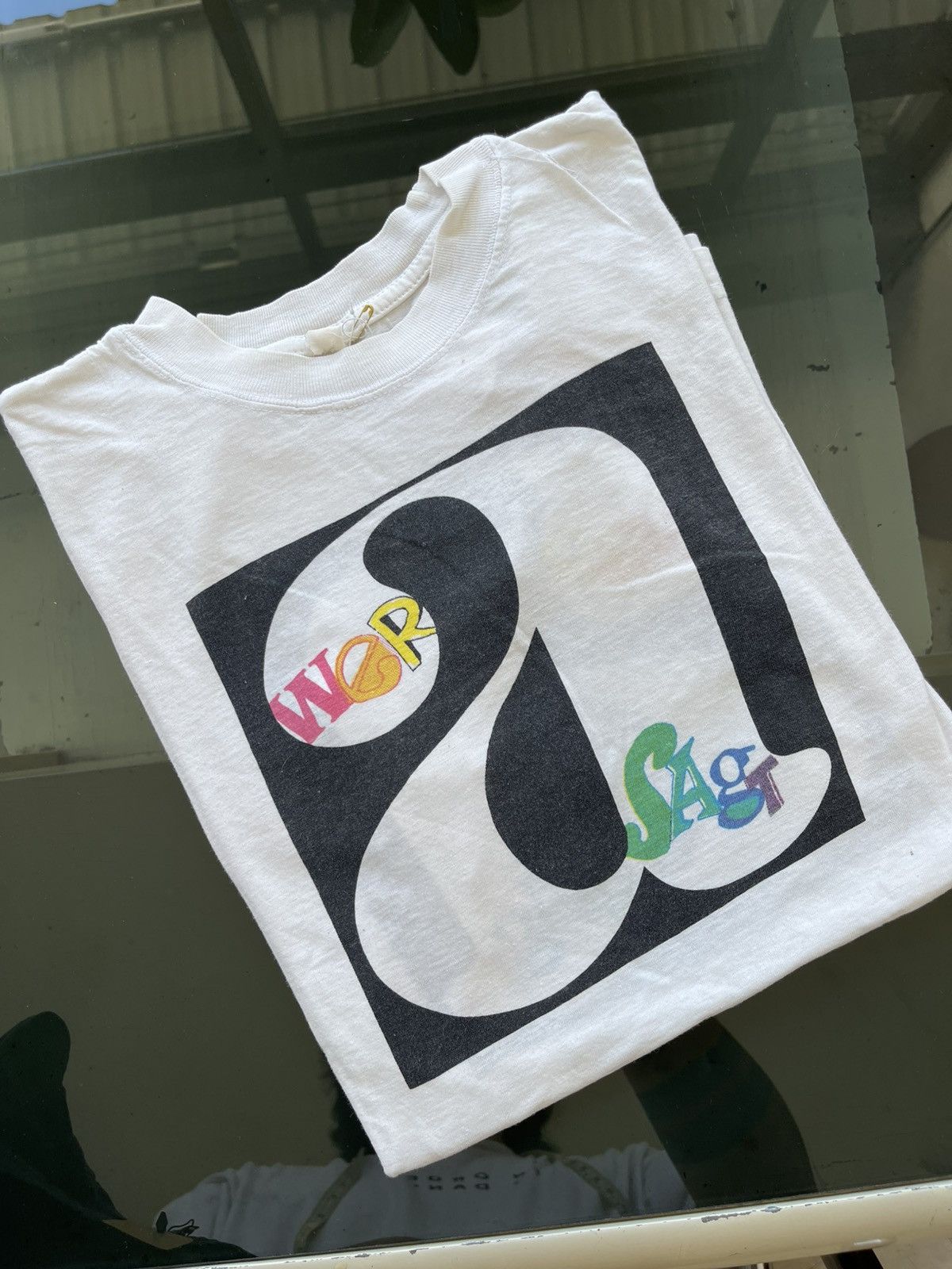 Arts & Science Vintage 90s Wer Sagt Typography Art Tee L Size US M / EU 48-50 / 2 - 1 Thumbnail