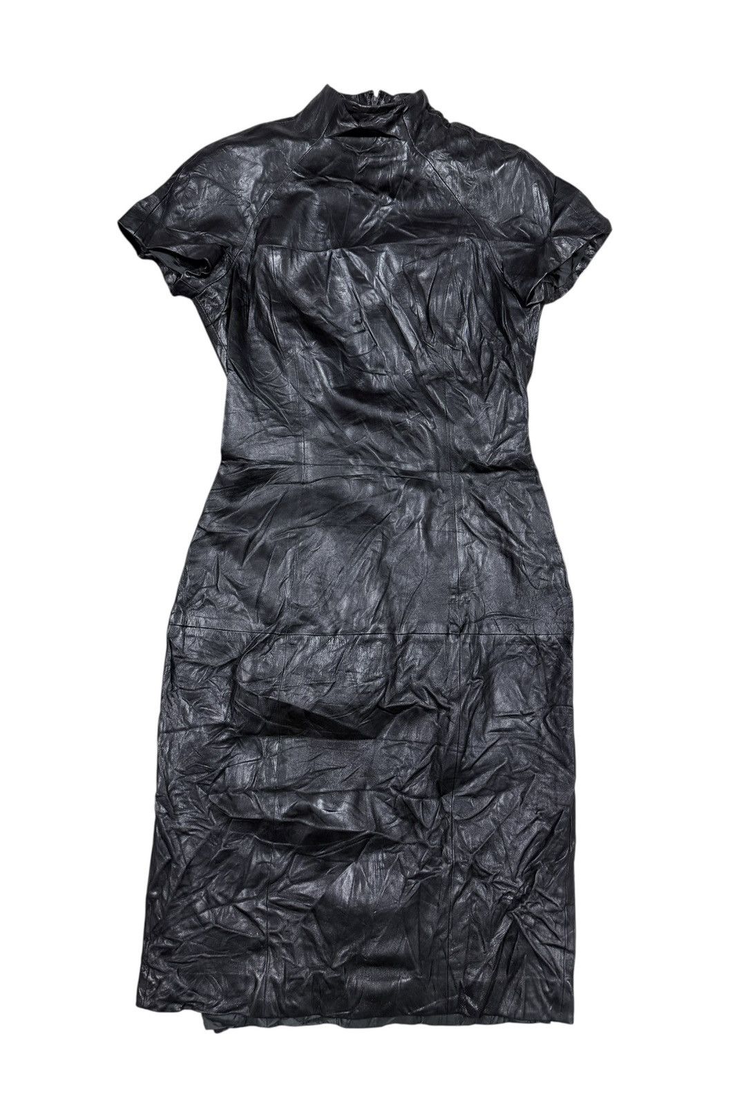 Gucci Vtg💥Gucci Era Tom ford Designer Dress Leather Black Size M / US 6-8 / IT 42-44 - 12 Thumbnail