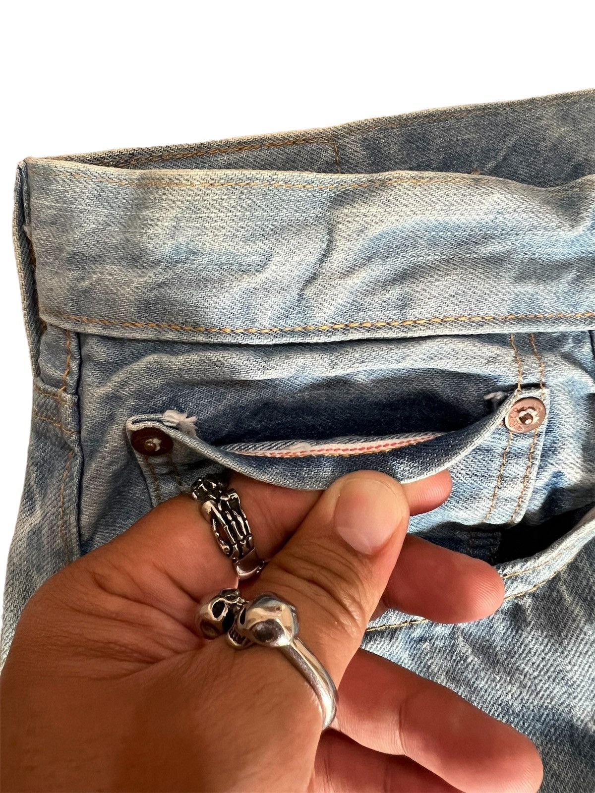 Levi's 🔥Rare🔥Levi’s 501XX Big E Redline Denim Made in Japan W36 L34 Size US 35 - 6 Thumbnail