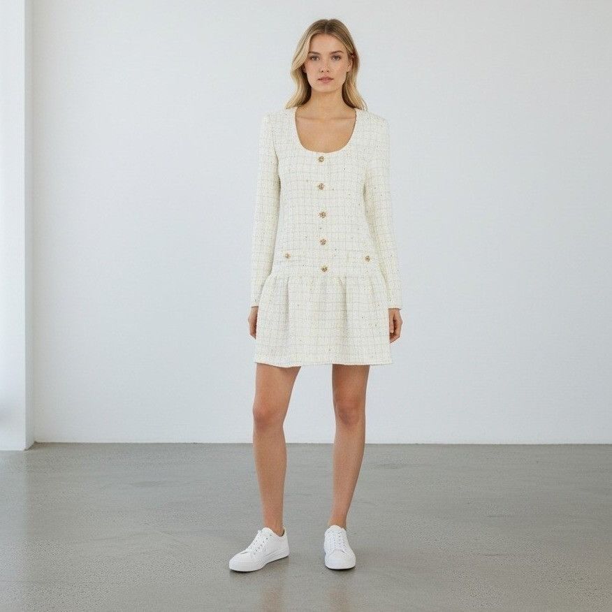 Amanda Uprichard Amanda Uprichard Fallon Mini Dress Women S White Wool Blend Size S / US 4 / IT 40 - 16 Thumbnail