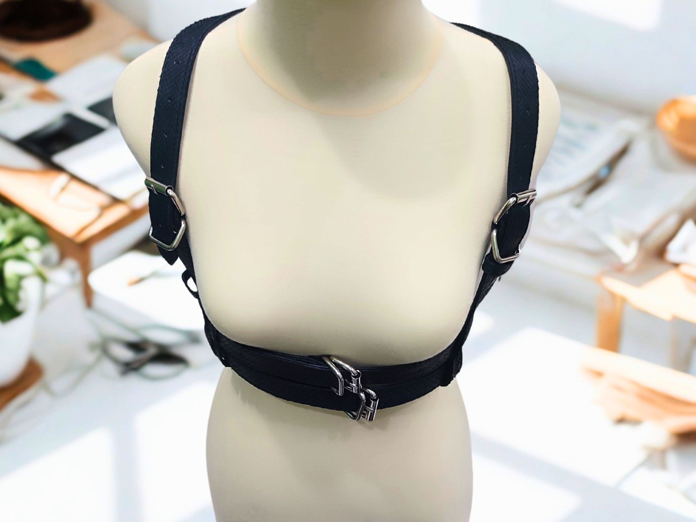 Handmade Snakeskin Leather Harness Double Waist Belt Y Strap Size ONE SIZE - 5 Thumbnail
