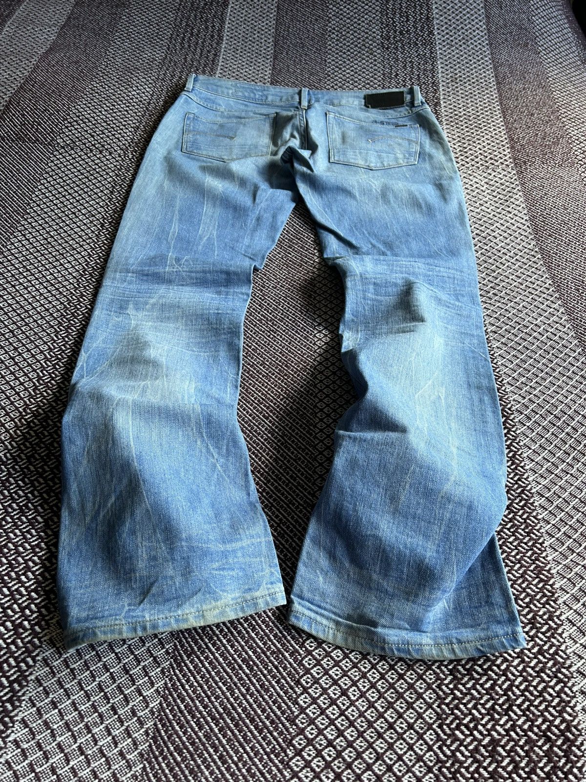 G-Star G-star Raw 3301 Straight Denim Jeans Faded Distressed Sz 31 Size US 31 - 2 Thumbnail