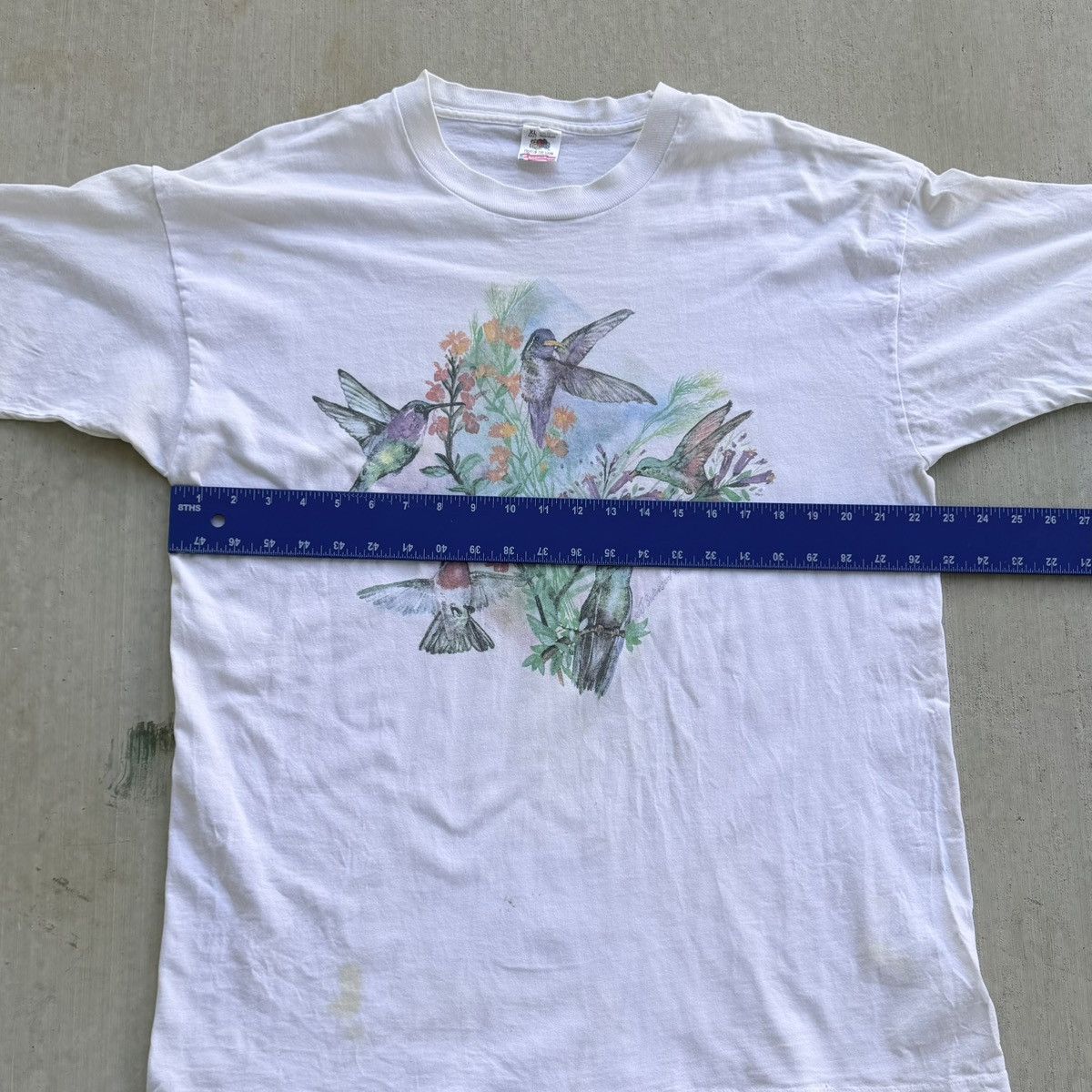 Fruit Of The Loom Vintage Hummingbird Art T Shirt 90s Single Stitch FOTL XL Size US XL / EU 56 / 4 - 9 Thumbnail
