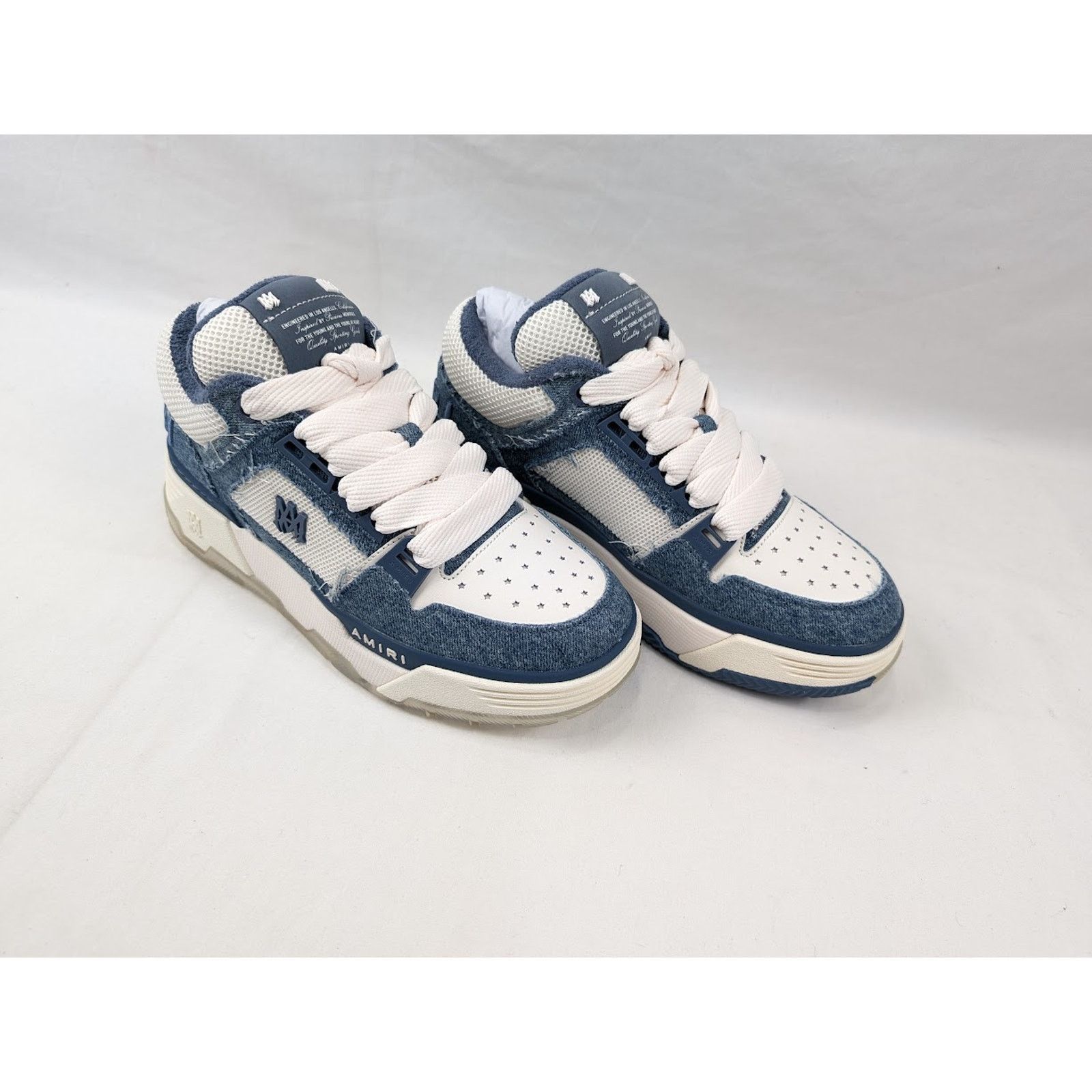 Amiri o1rshd1 Vintage Denim MA-1 Sneakers in Washed Indigo Size US 8 / EU 41 - 12 Thumbnail