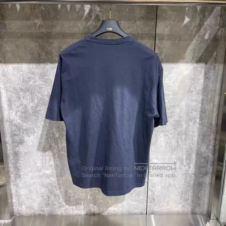 Balenciaga Balenciaga Navy Blue Wheat Patterned T-Shirt Size US XS / EU 42 / 0 - 2 Thumbnail
