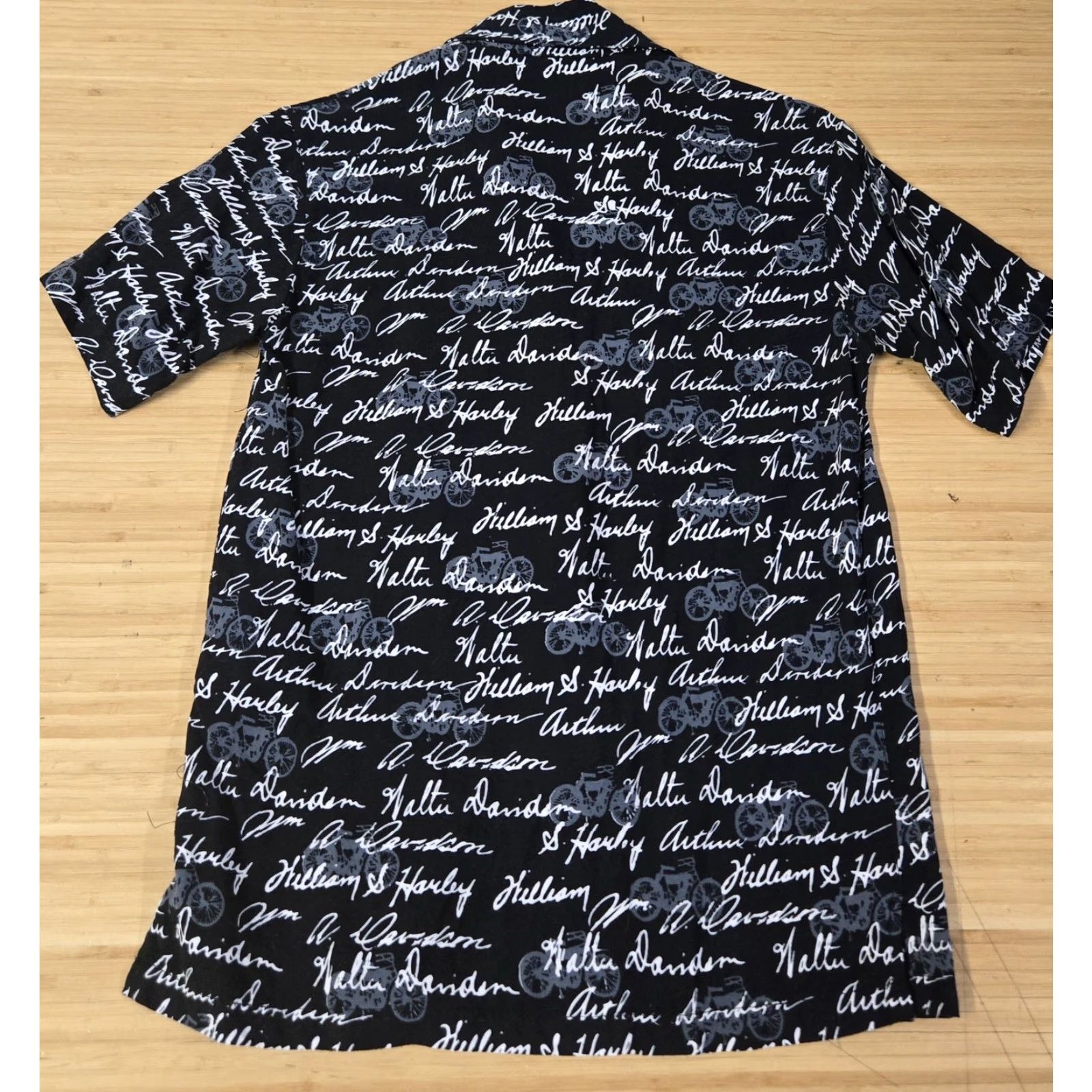 Harley Davidson Harley-Davidson Shirt Mens XS Black Signature Script Motorcycle Button Up Viscose Size US XS / EU 42 / 0 - 5 Thumbnail