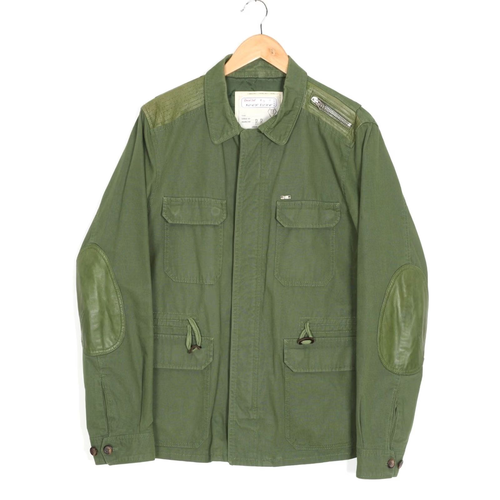 Diesel DIESEL Military Field Jacket Men L Leather Trim MJ6570 Jacket Mens Green Military Style, Cotton Ripstop, Zip Closure, All Seasons Size US L / EU 52-54 / 3 - 2 Thumbnail