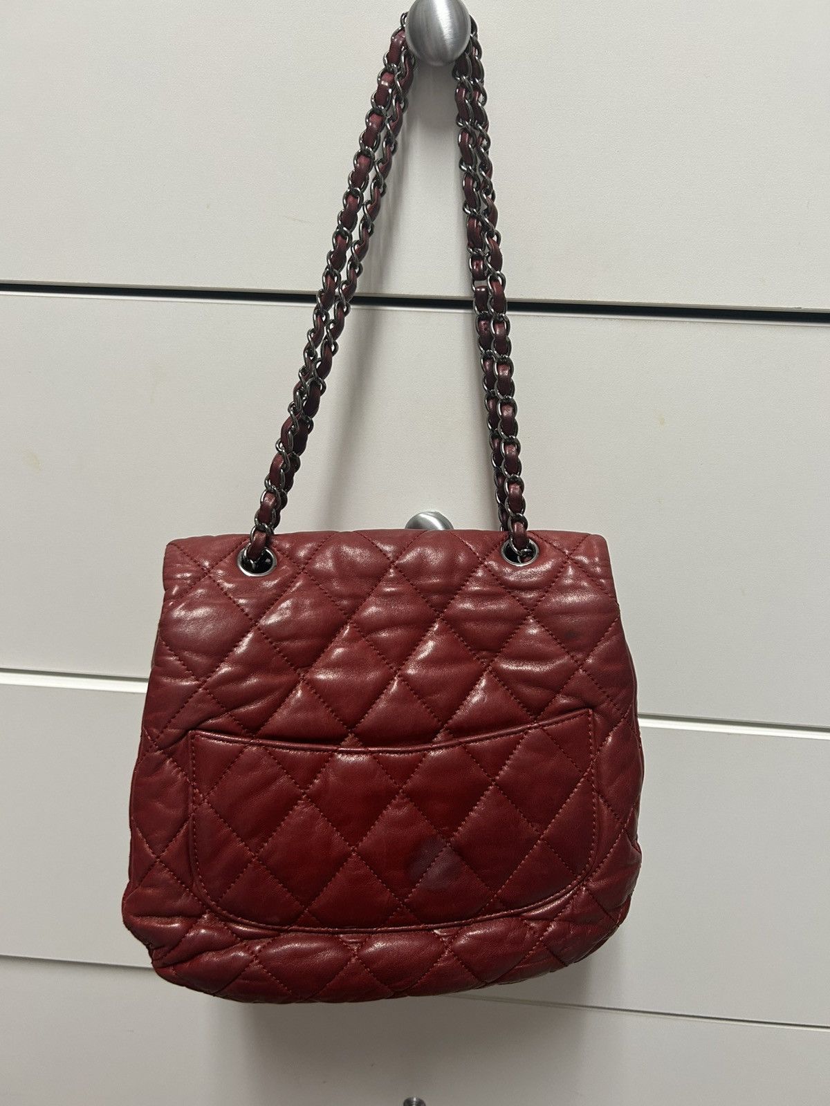 Chanel CHANEL ACCORDION FLAP BAG Burgundy In Quilted Leather Size ONE SIZE - 19 Thumbnail