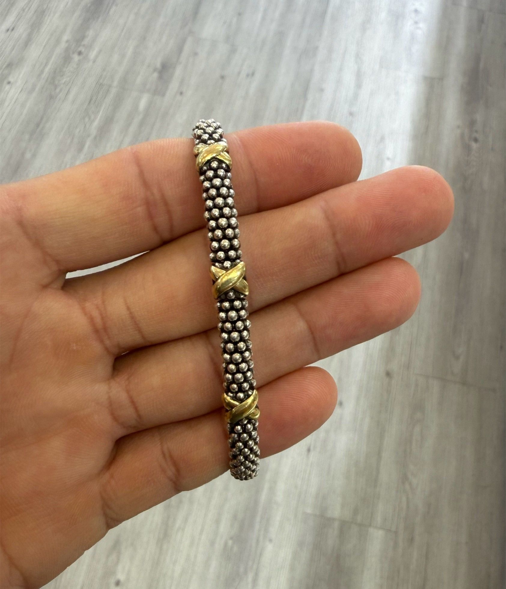 Other Lagos Sterling silver 18K gold caviar X Bracelet Size ONE SIZE - 2 Thumbnail