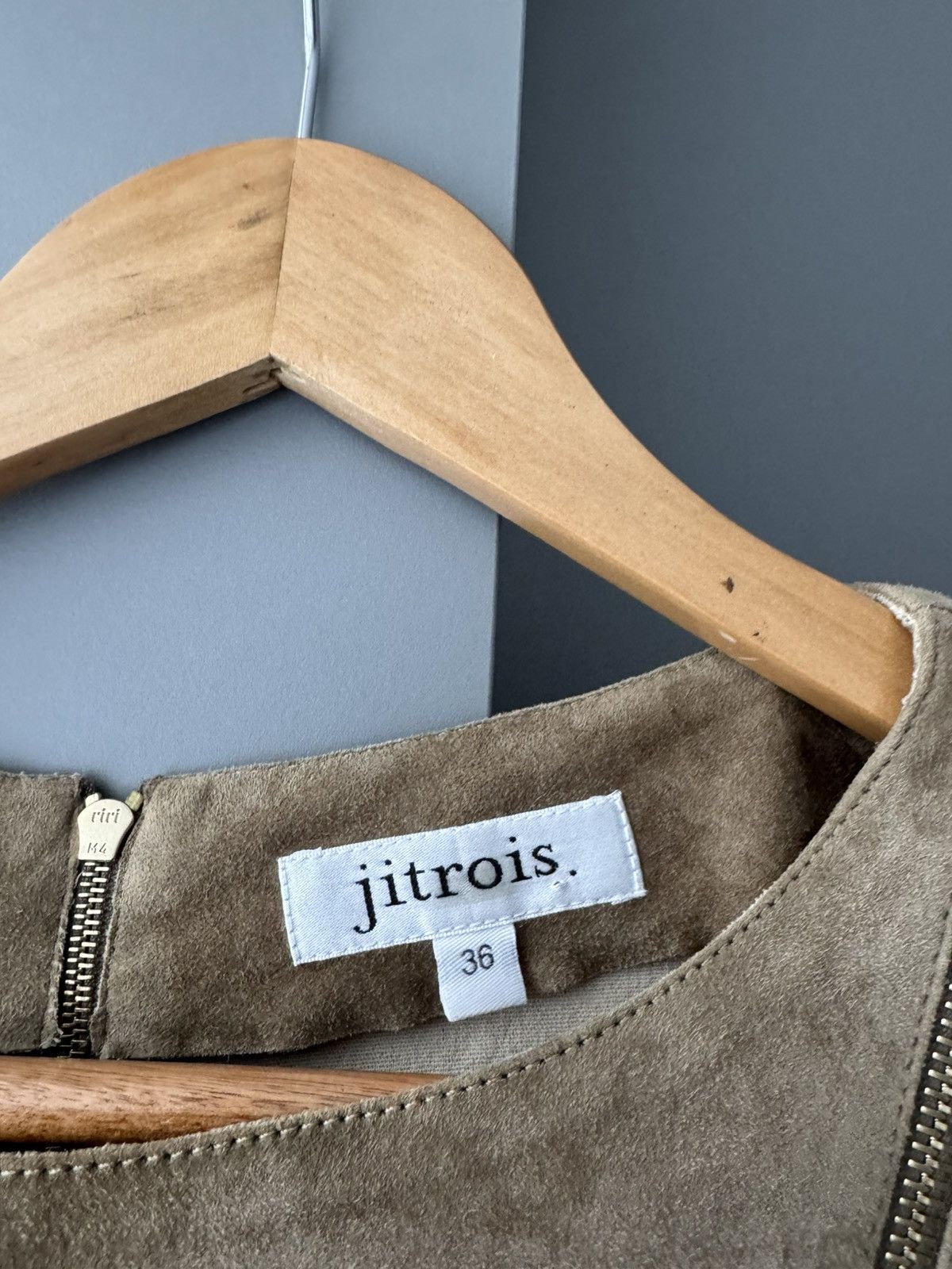 Jitrois RRP:3090$ Jitrois Stretch Suede Leather Multi Zip Dress Size XS / US 0-2 / IT 36-38 - 3 Thumbnail