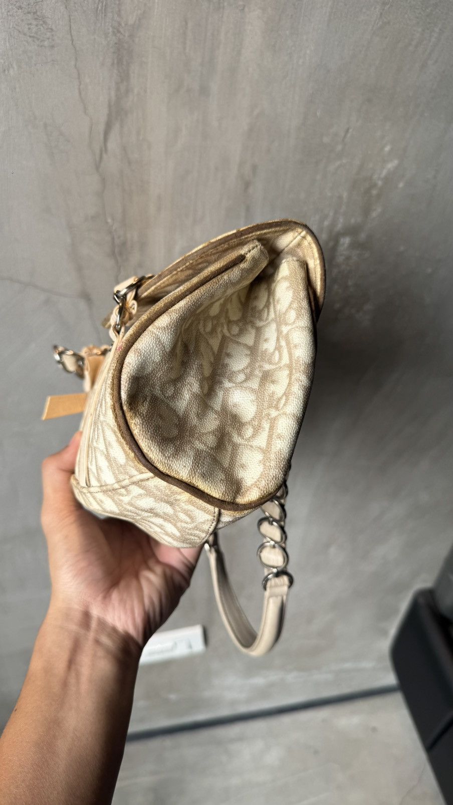 Dior Christian Dior Trotter Canvas Romantic Hand Bag PVC Beige Size ONE SIZE - 7 Thumbnail
