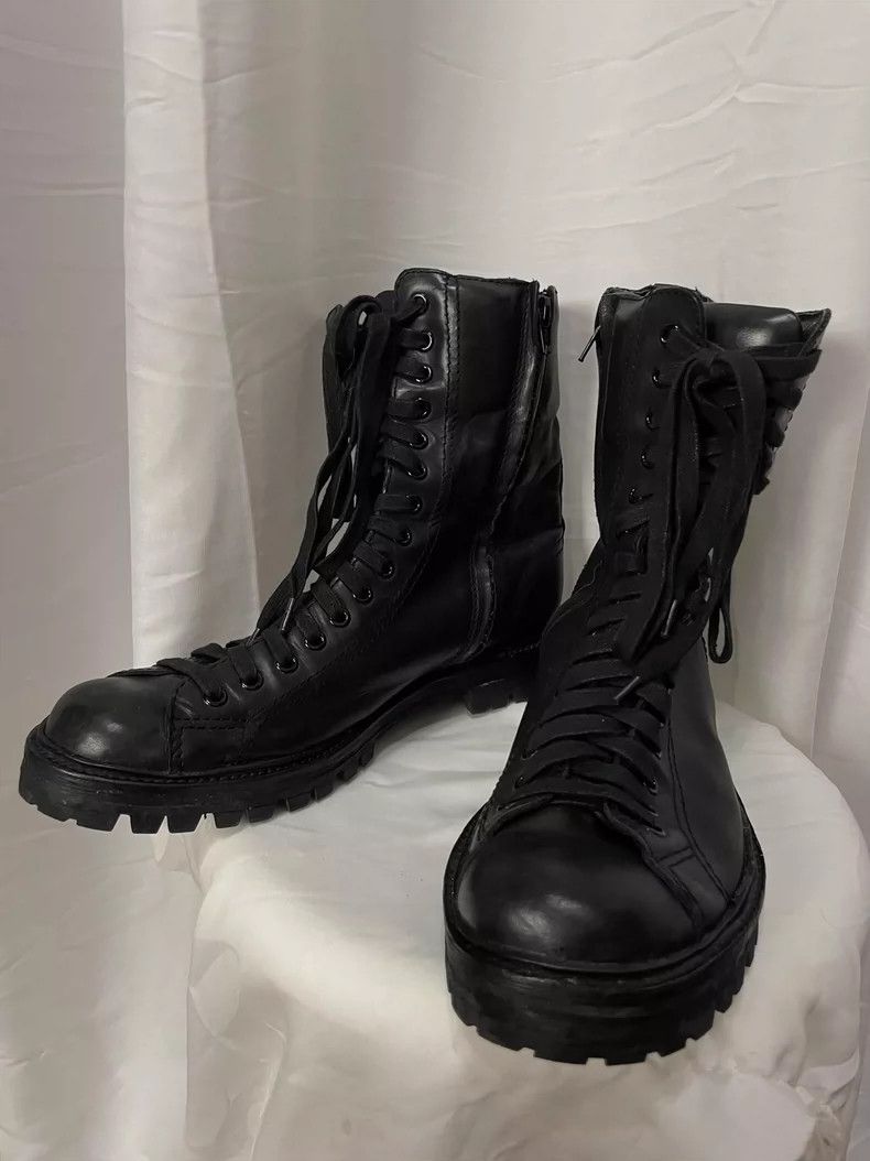 Yohji Yamamoto Medieval Men's Black Side Zip Leather Boots