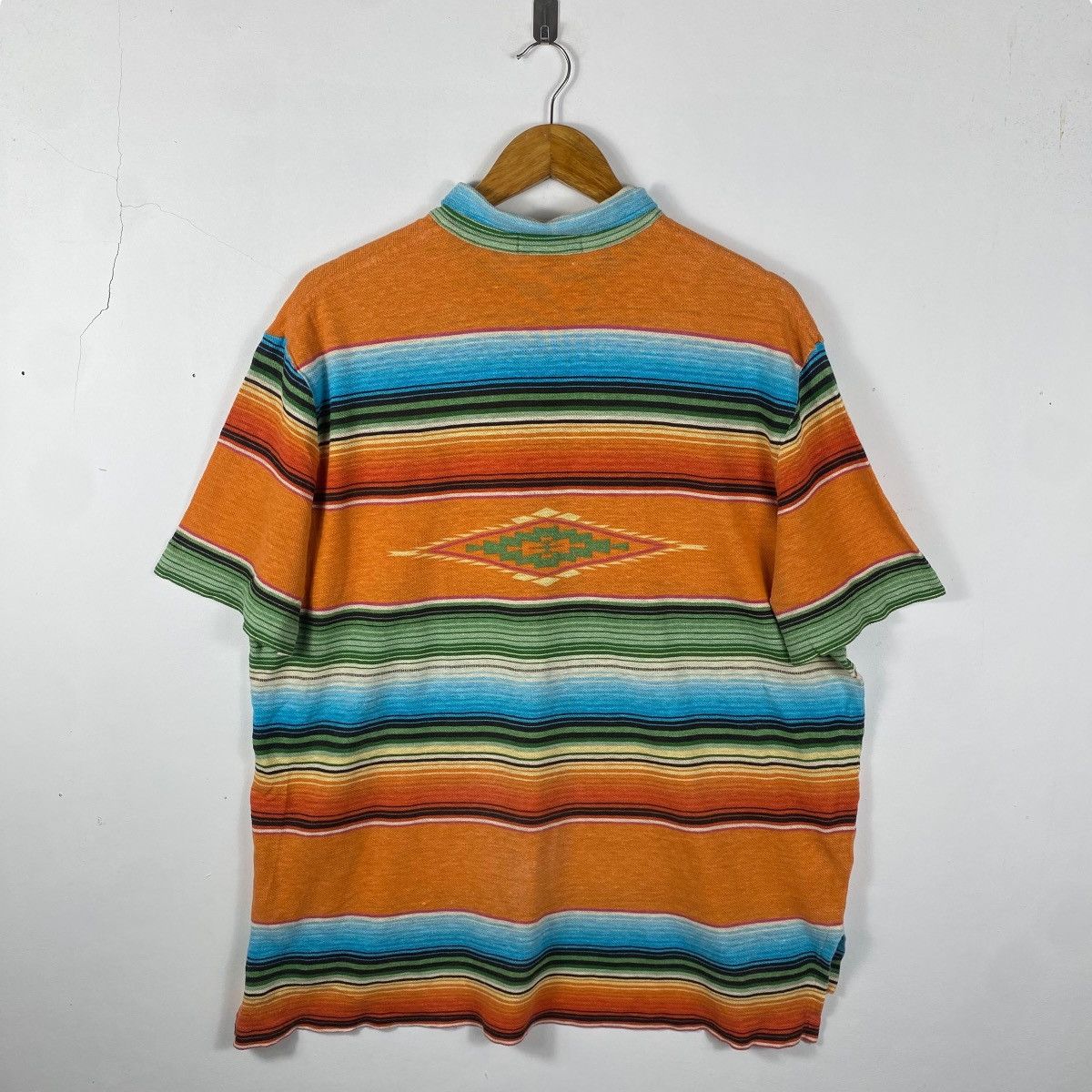 Polo Ralph Lauren Vintage 80's Polo Ralph Lauren NAVAJO Striped Linen Polo Size US XL / EU 56 / 4 - 4 Thumbnail
