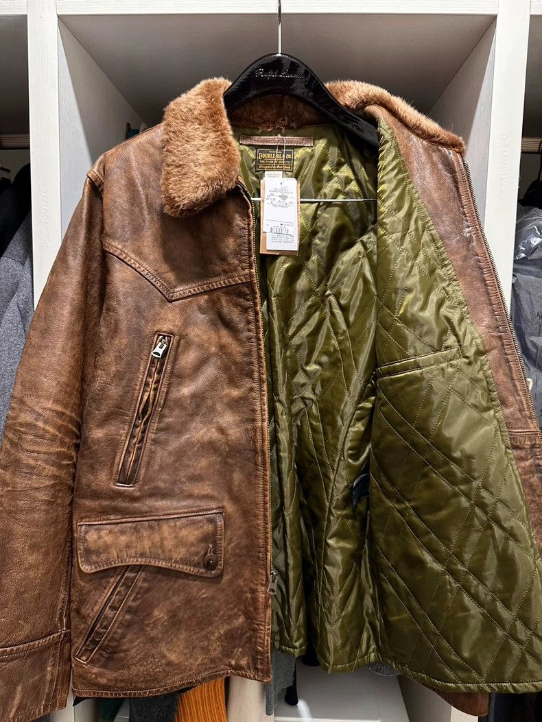 RRL Ralph Lauren RRL Ralph Lauren 24 Sheerling Collar Leather Car Coat made Size US M / EU 48-50 / 2 - 4 Thumbnail
