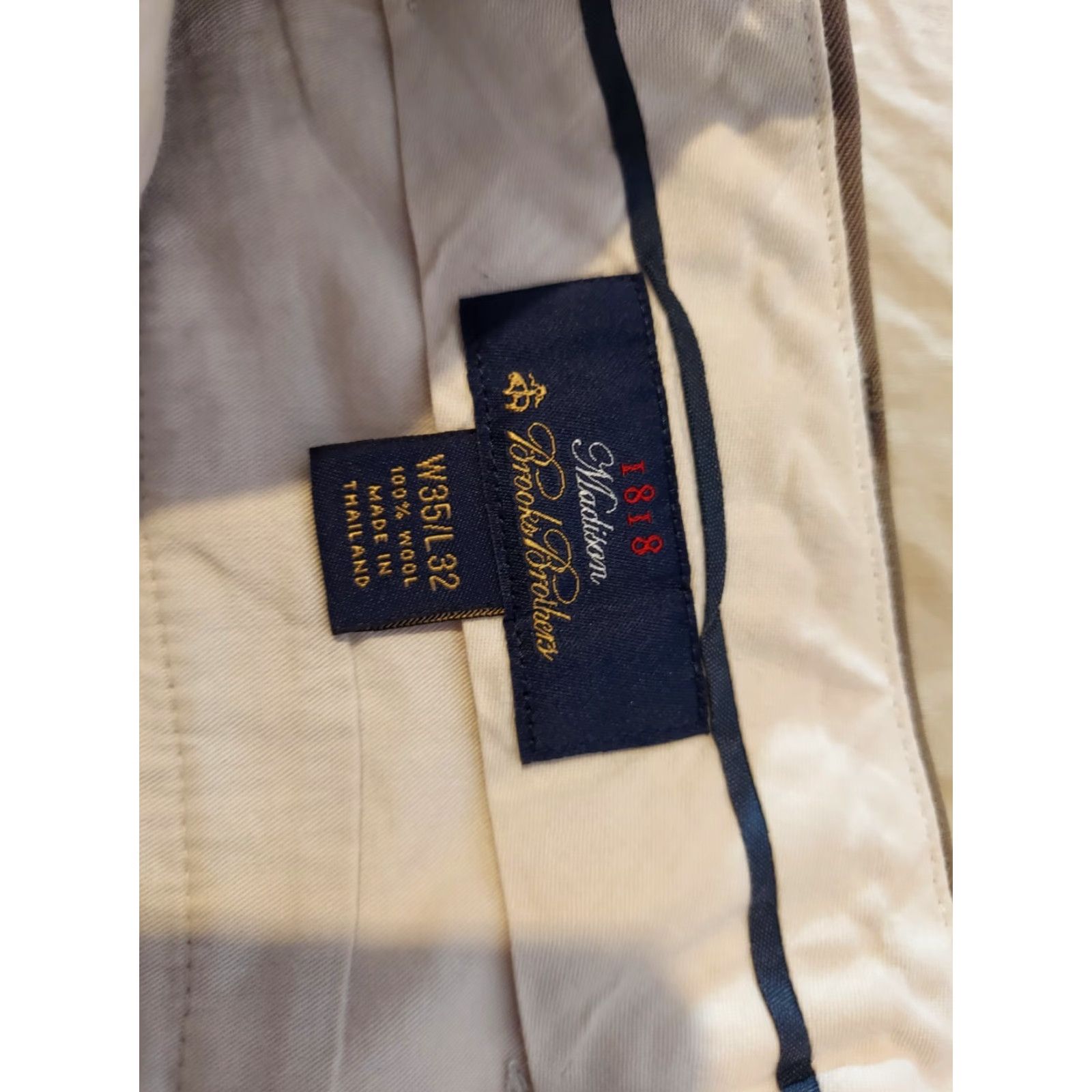 Brooks Brothers Brooks Brothers Pants Dress Wool Beige 35x32 34x32 Mens Slacks Chino Trousers Regular Size 35 Inseam 32 Size US 35 - 3 Thumbnail