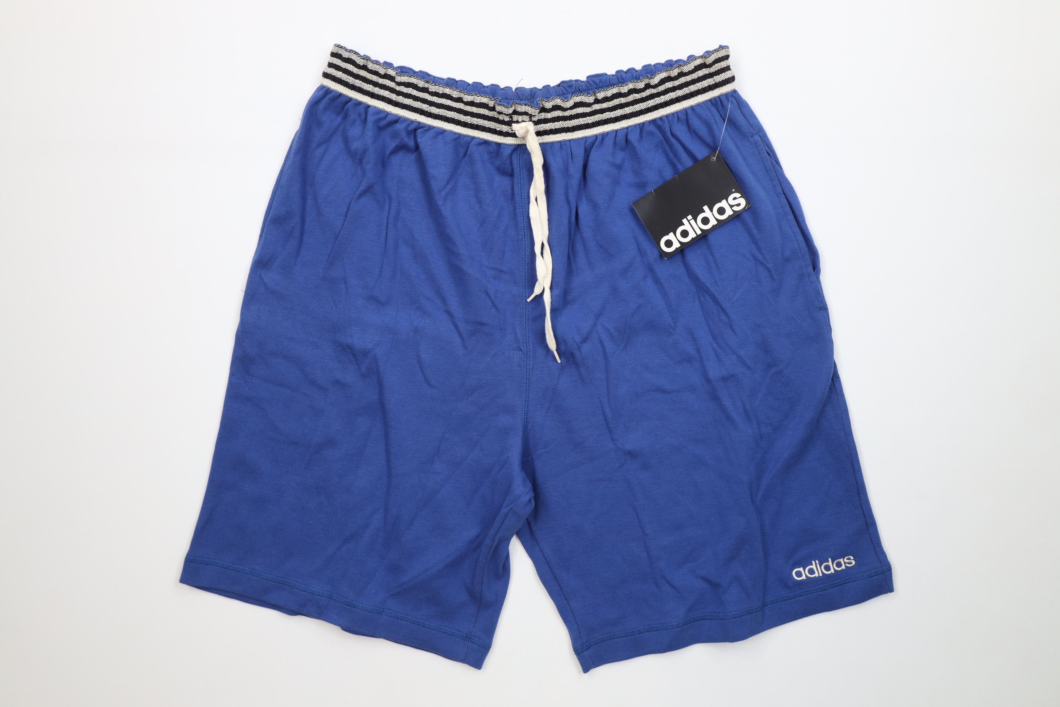 Adidas Deadstock Vintage 90s Adidas Above Knee Shorts Royal Blue Size US 36 / EU 52 - 1 Thumbnail