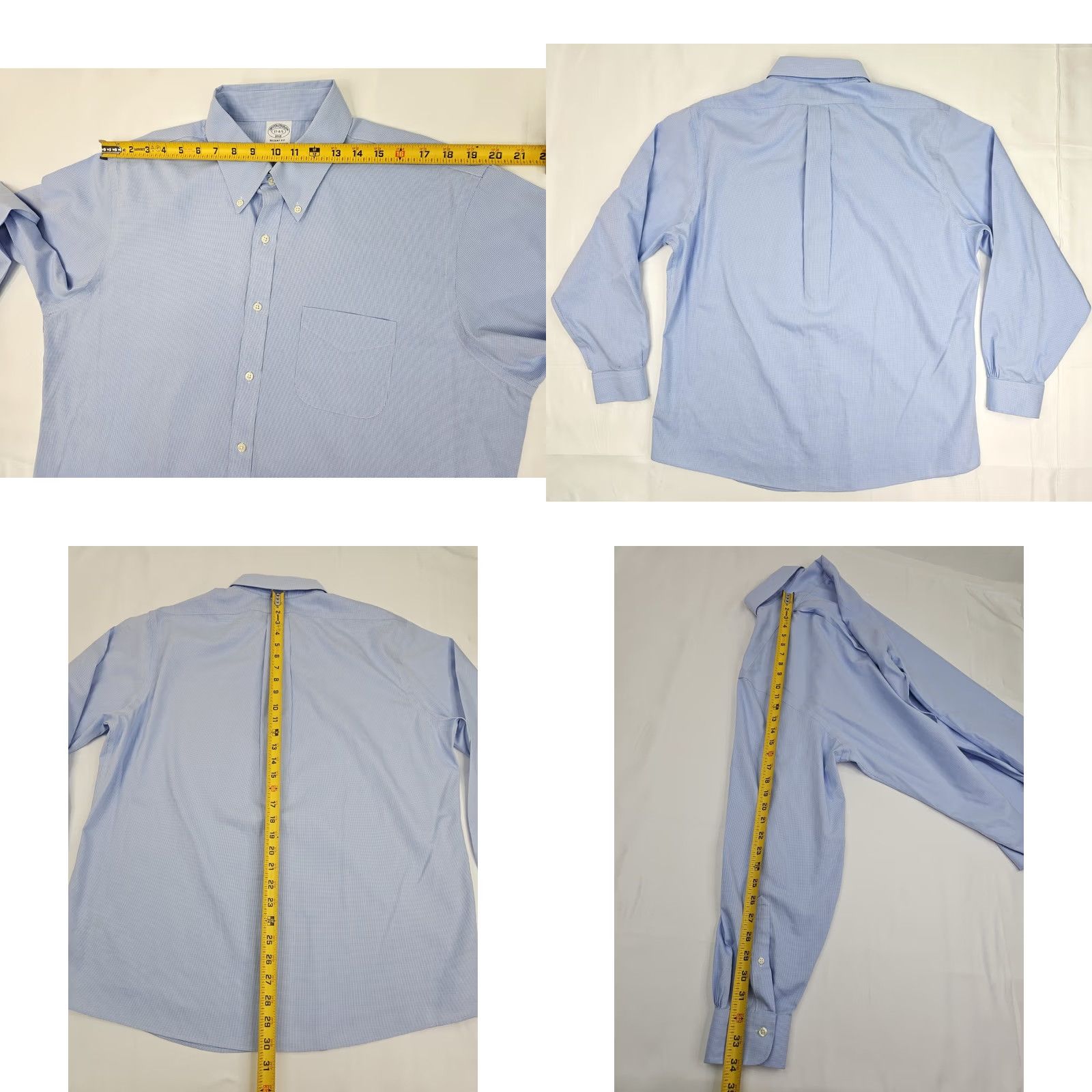 Brooks Brothers Brooks Brothers 1818 Regent Original Polo Shirt Men XL Blue Houndstooth Button-Up Size US XL / EU 56 / 4 - 8 Thumbnail