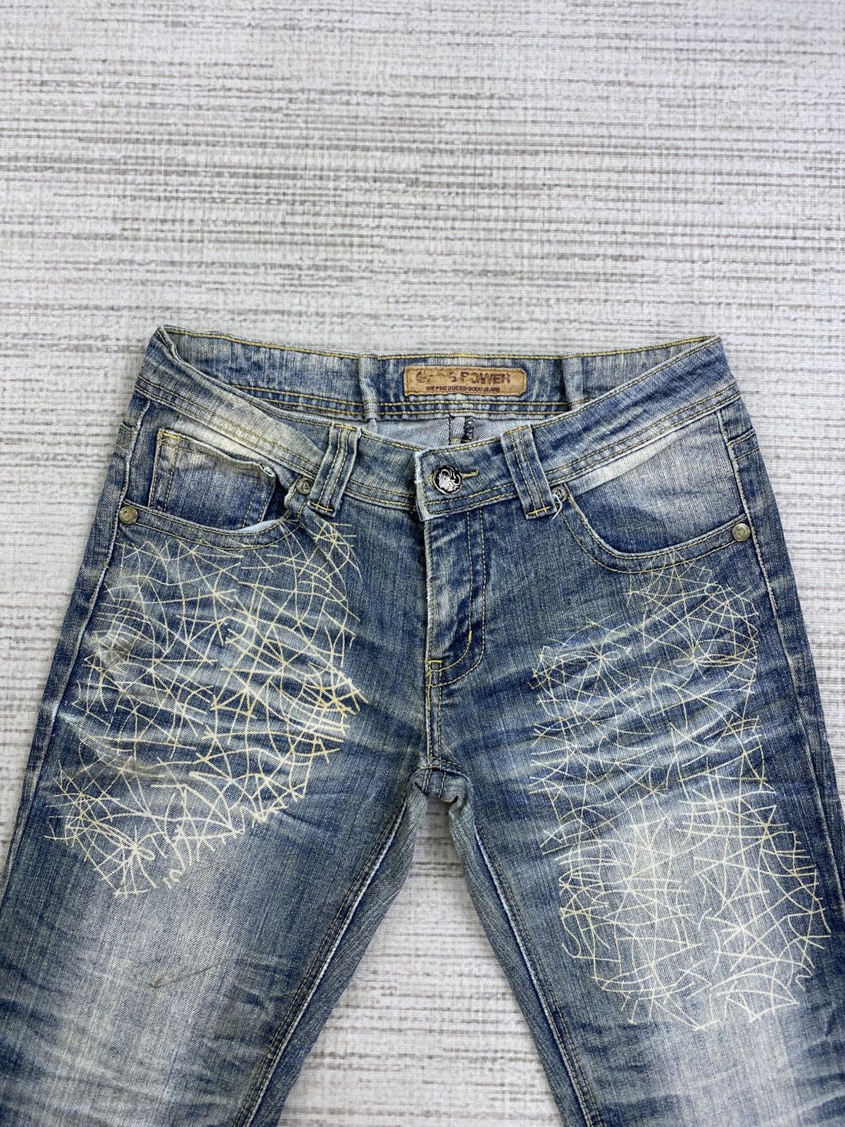 Hysteric Glamour Vintage Distressed Denim Jeans with Crisscross Punk Pants Size US 29 - 7 Thumbnail