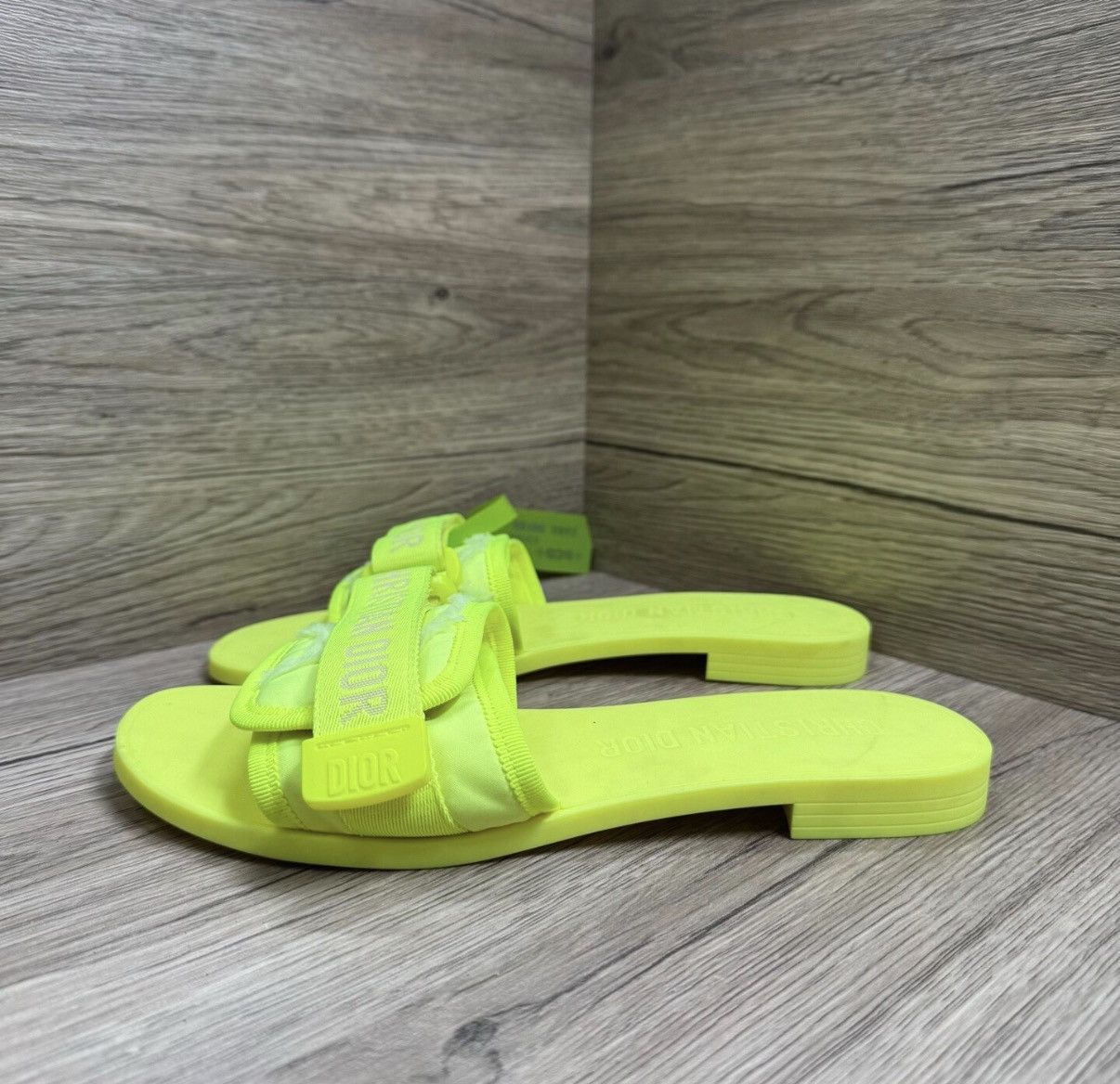 Dior Dior Evolution Green Embroidered Logo Slippers J41 Size US 7 / IT 37 - 1 Thumbnail