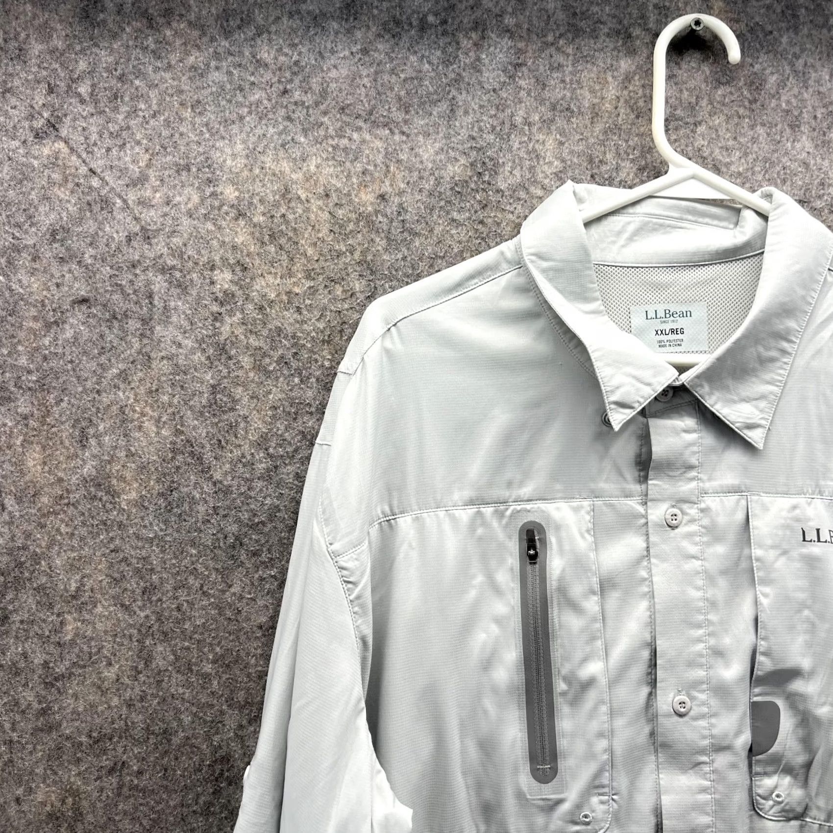 Vintage LL Bean Shirt Men XXL Adult Cream Casual Button Down Camping Polyester Hiking Long Sleeve Size US XXL / EU 58 / 5 - 3 Thumbnail