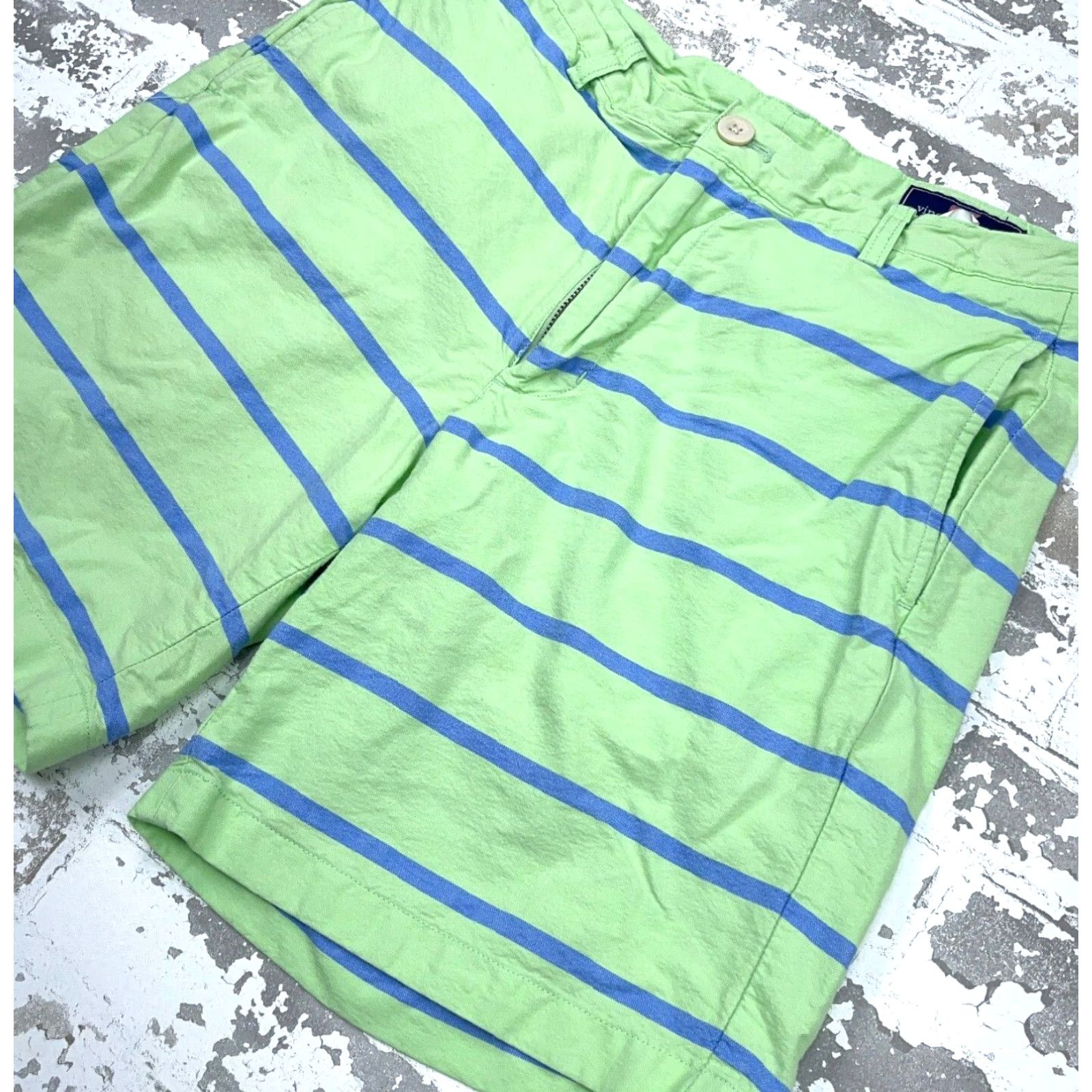 Vineyard Vines VINEYARD VINES Chino Shorts Men 30 Green Blue Striped Golf Twill Casual Preppy Size US 30 / EU 46 - 4 Thumbnail