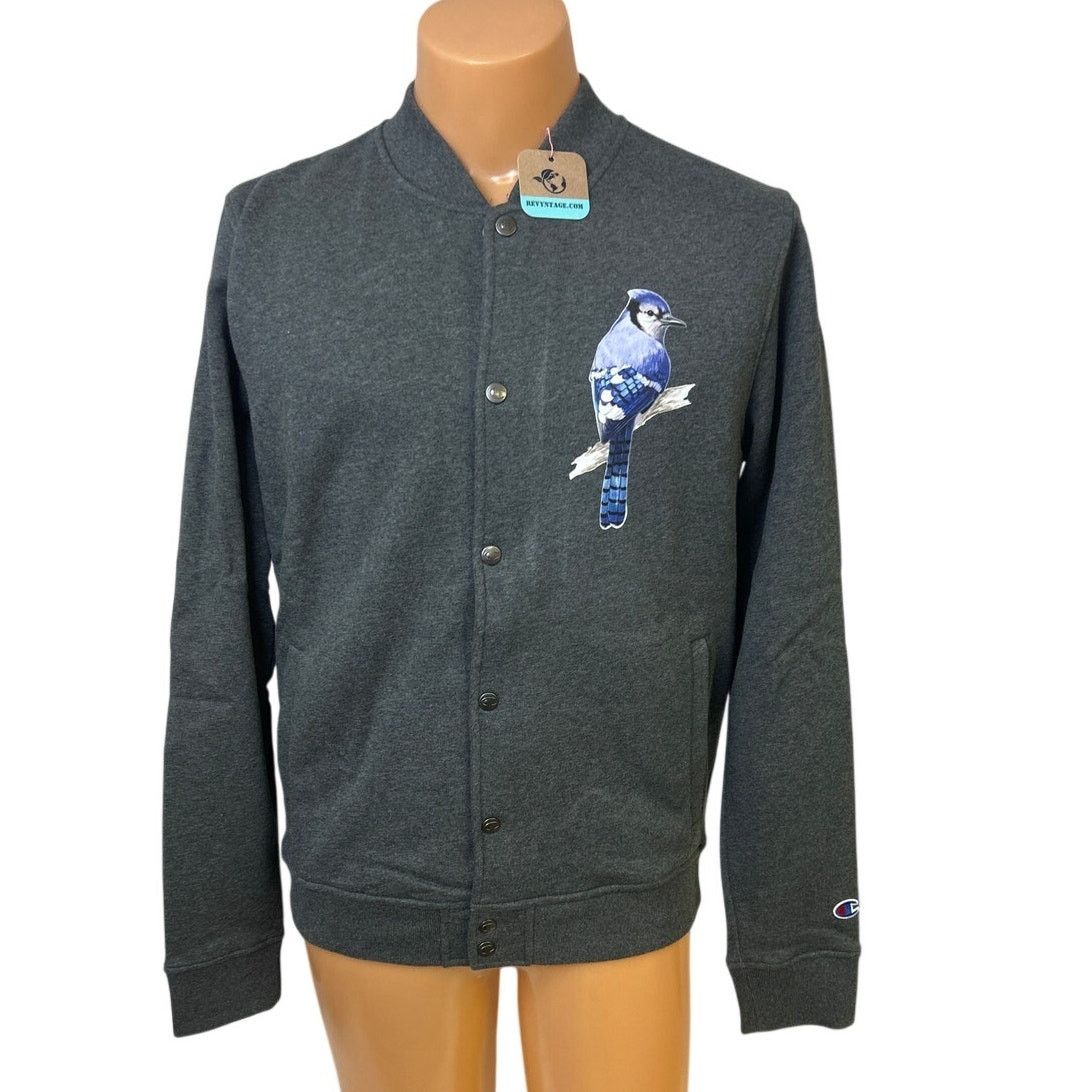 Champion New Champion Mens Small Hand Printed Blue Jay Bomber Jacket Size US S / EU 44-46 / 1 - 1 Thumbnail
