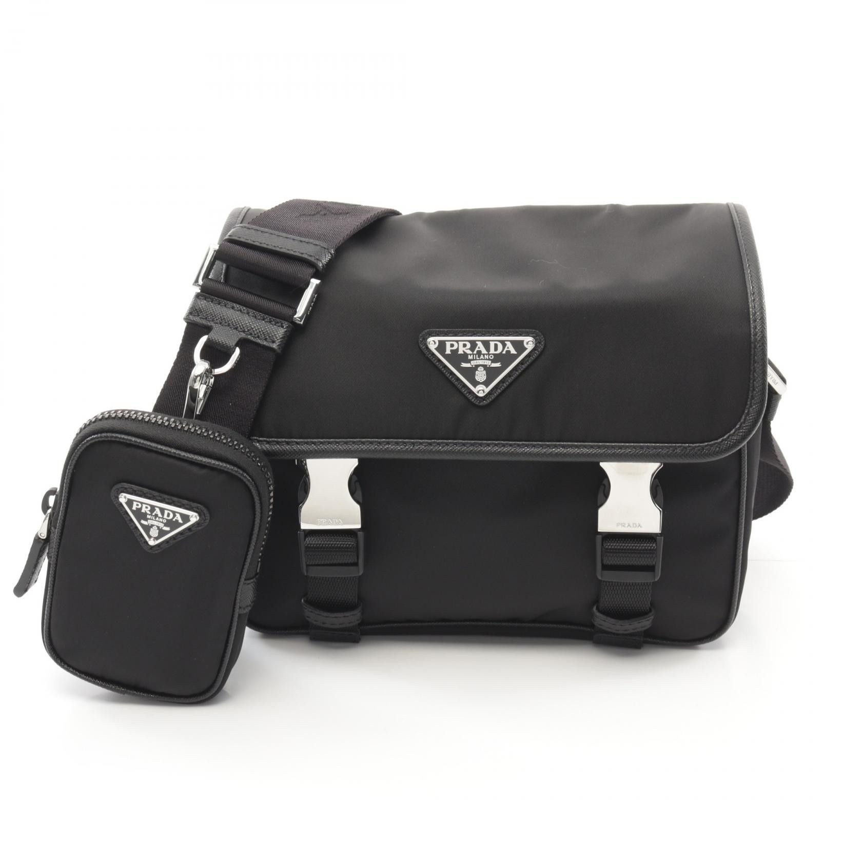 Prada Prada Prada RE-NYLON TESSUTO SAFFIANO shoulder bag Textile Shoulder Bag 2VD0342DMHF0002 DUTY FREE for USA Size ONE SIZE - 1 Thumbnail
