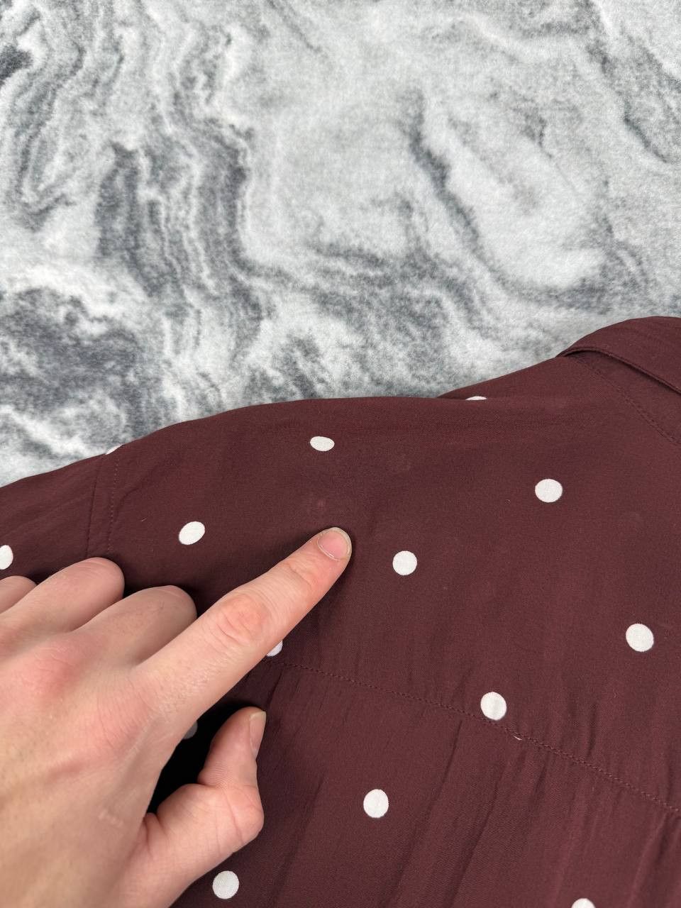 Allsaints Allsaints Kuta Shirt Buttons Polka Viscose Men M Burgundy Size US M / EU 48-50 / 2 - 8 Thumbnail