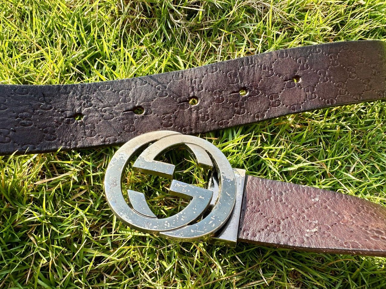 Gucci Authentic Gucci Micro Guccisima Brown Leather Belt Size ONE SIZE - 2 Thumbnail