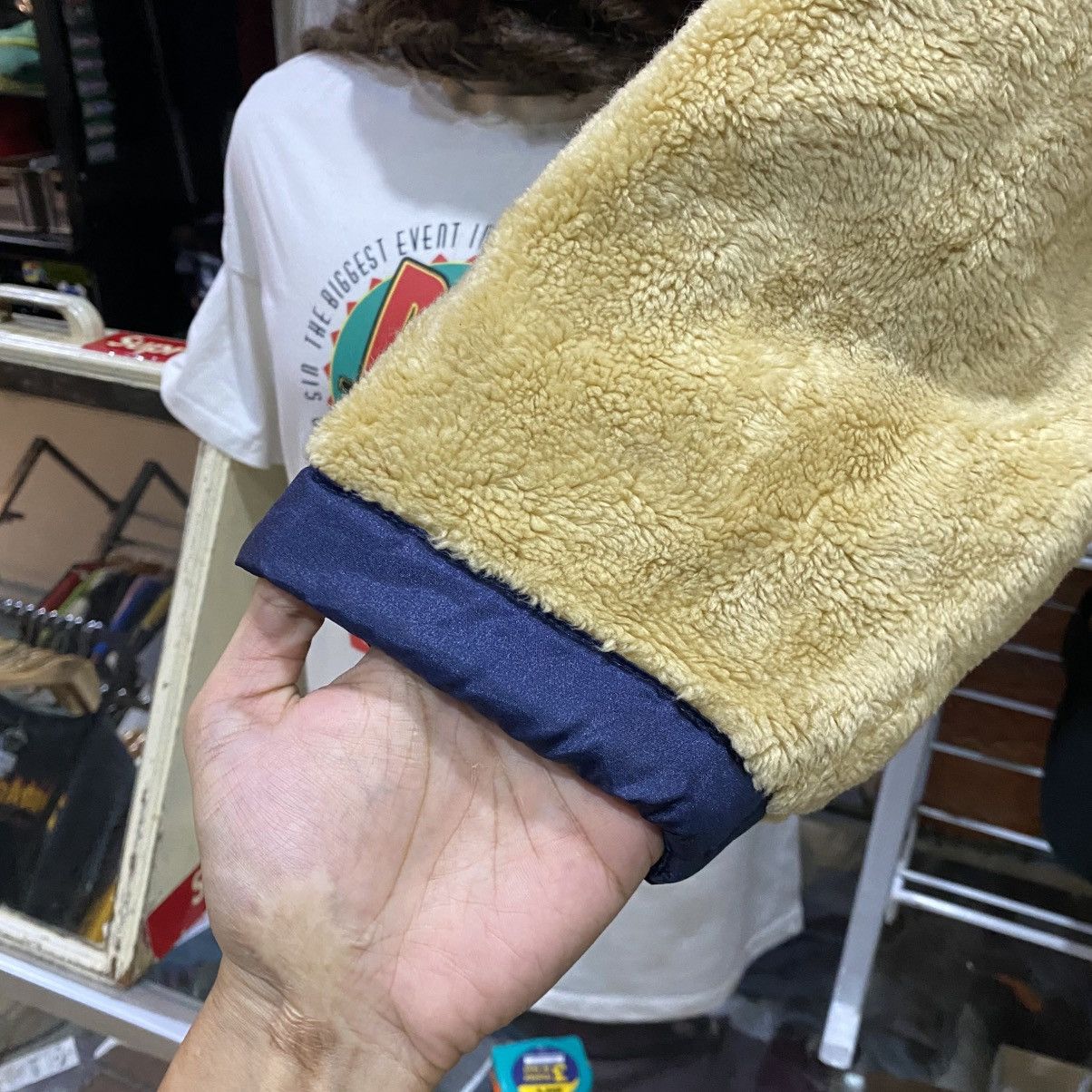 Courreges Vintage Courrèges fleece jacket in yellow navy blue accents Size US M / EU 48-50 / 2 - 7 Thumbnail