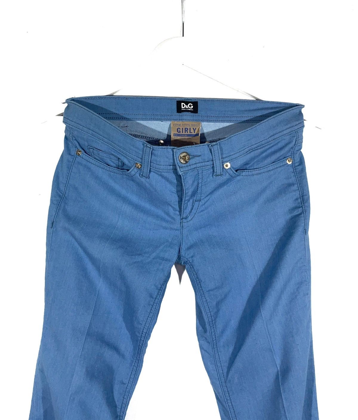 Designer × Dolce & Gabbana Women Slim Blue Jeans Dolce & Gabbana Size 26 Low Rise Girly Size 28" / US 6 / IT 42 - 2 Thumbnail
