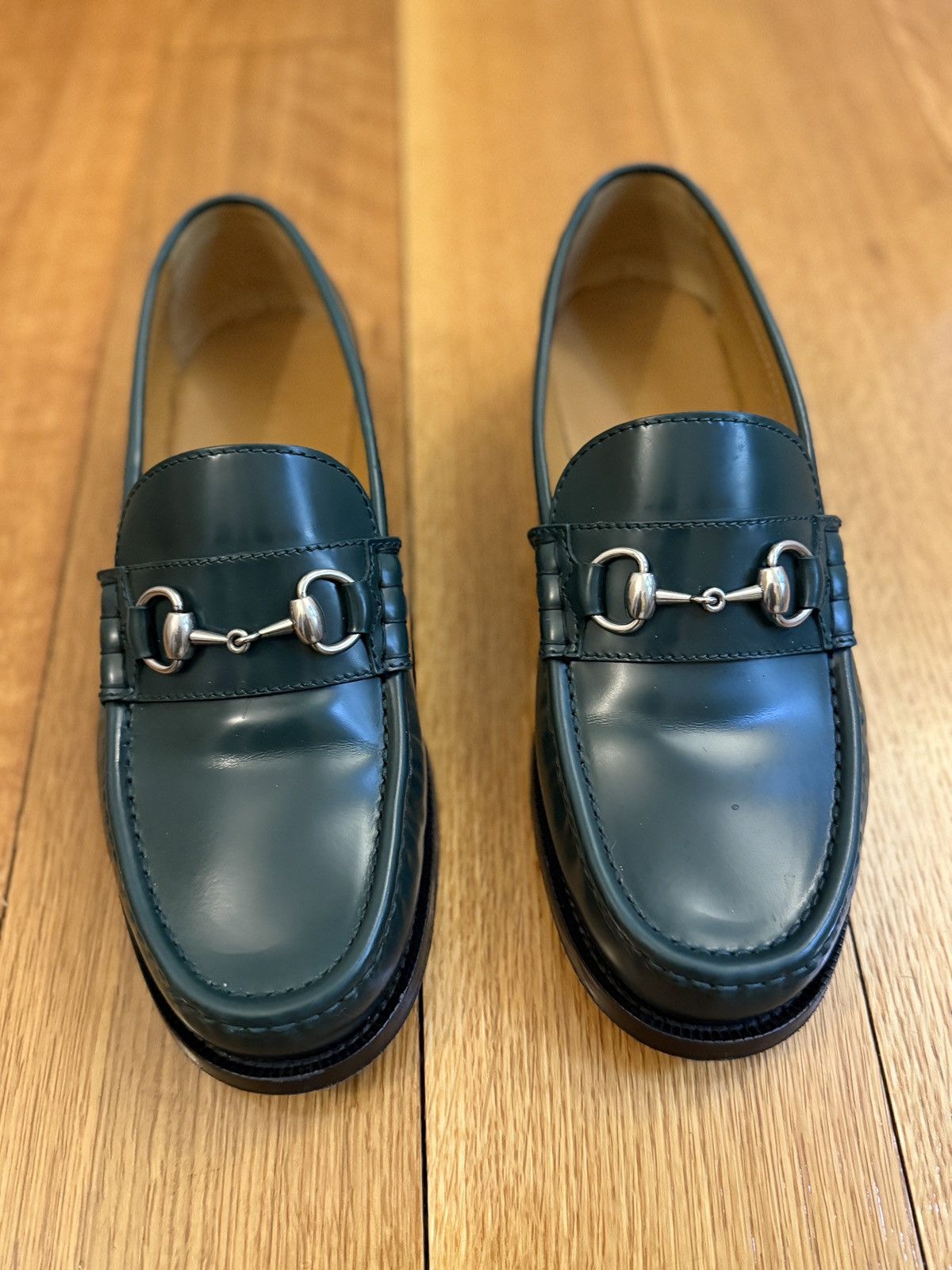 Gucci Gucci Green Leather Horsebit Loafers UK 8 / US 9 Size US 9 / EU 42 - 7 Thumbnail