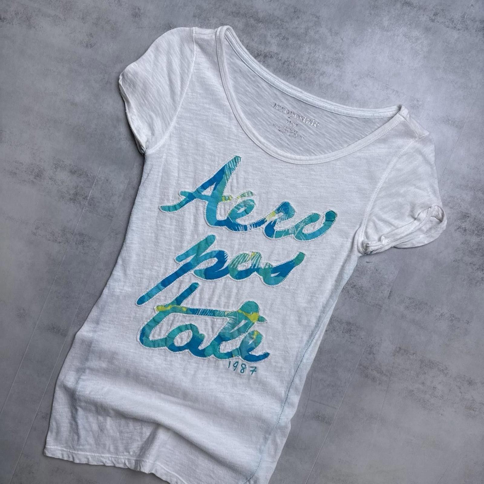 Aeropostale Y2K Aeropostale 00s Grunge White Shirt Size M / US 6-8 / IT 42-44 - 3 Thumbnail