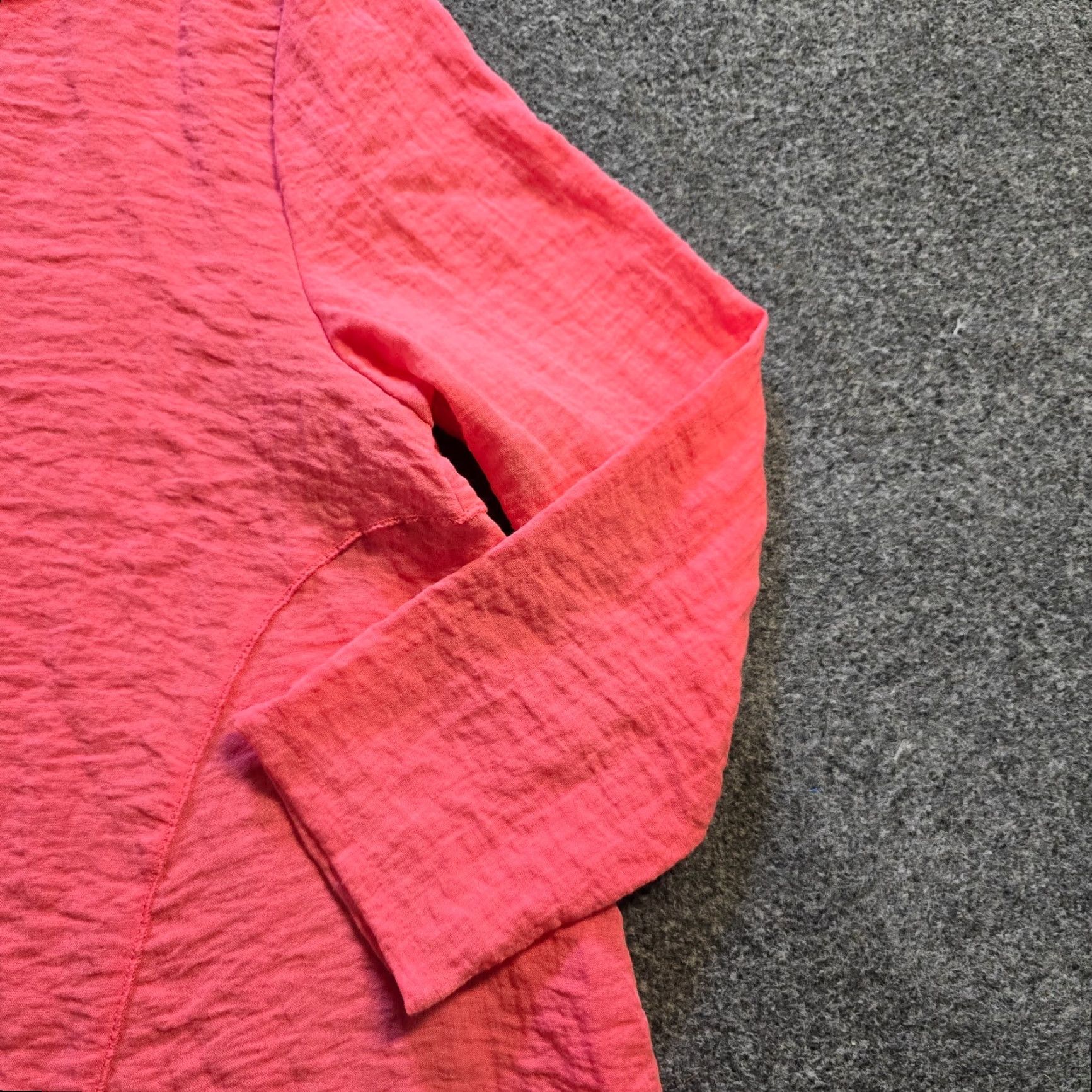 Vintage Lulu B Top Women M Orange Pink Textured Knit Round Neck Casual Capsule Shirt Blouse Womens Vintage? Size M / US 6-8 / IT 42-44 - 4 Thumbnail